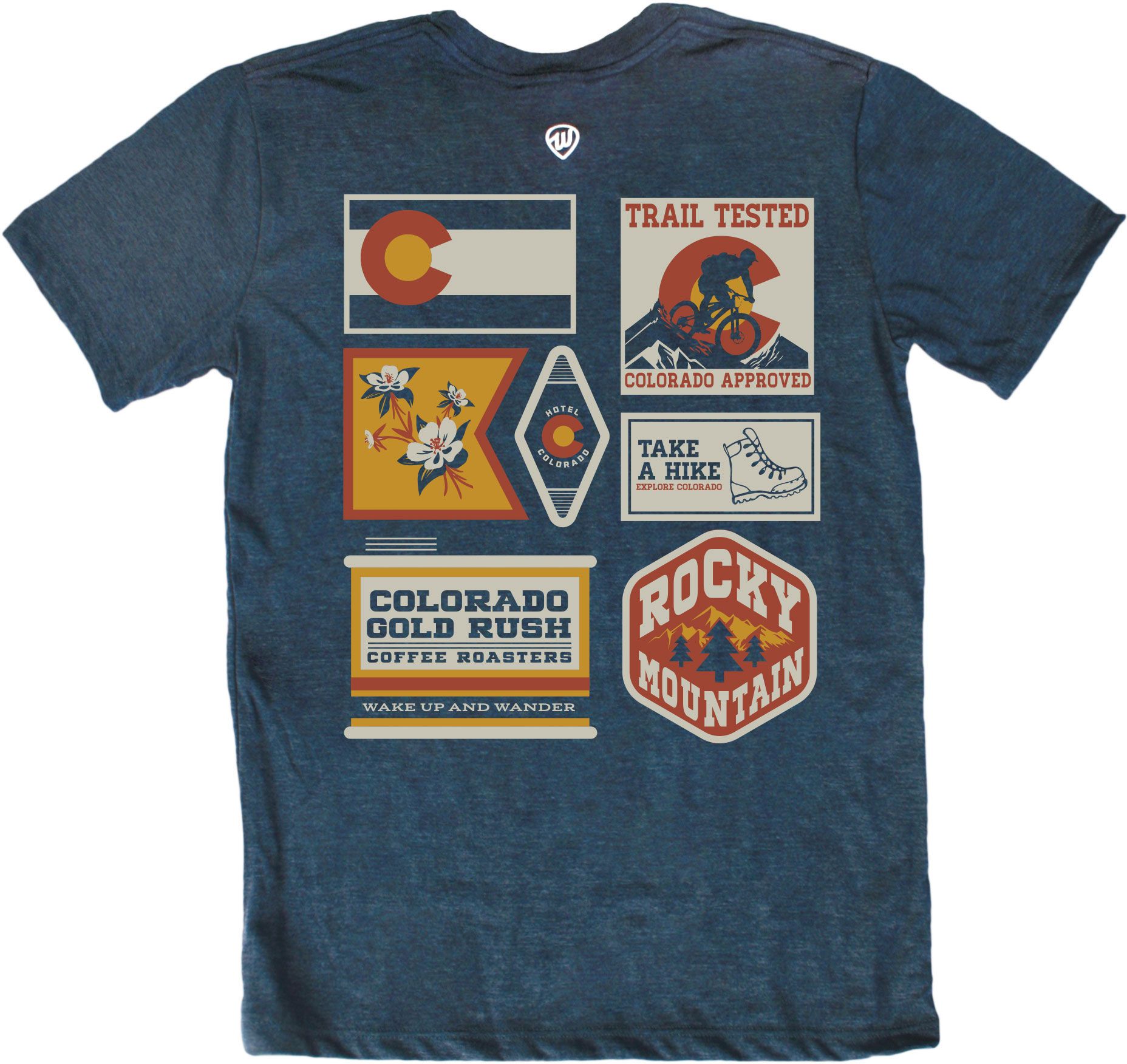 Where I'm From Men's Colorado Navy Sticker 2Hit T-Shirt product image