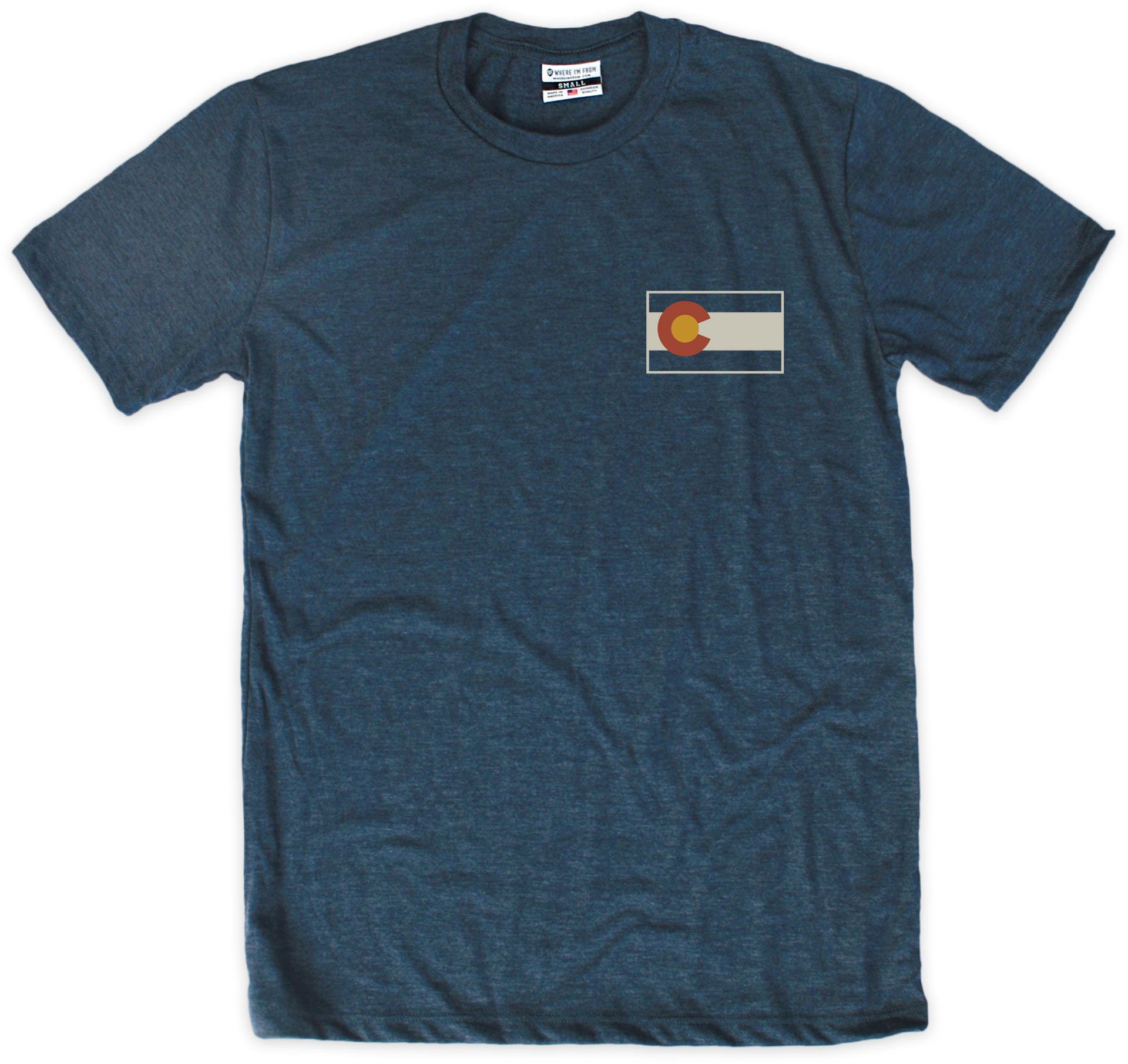 Where I'm From Men's Colorado Navy Sticker 2Hit T-Shirt product image