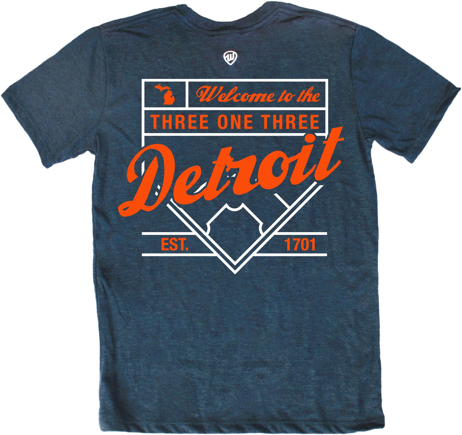 Where I'm From Adult Detroit Navy Baseball T-Shirt product image
