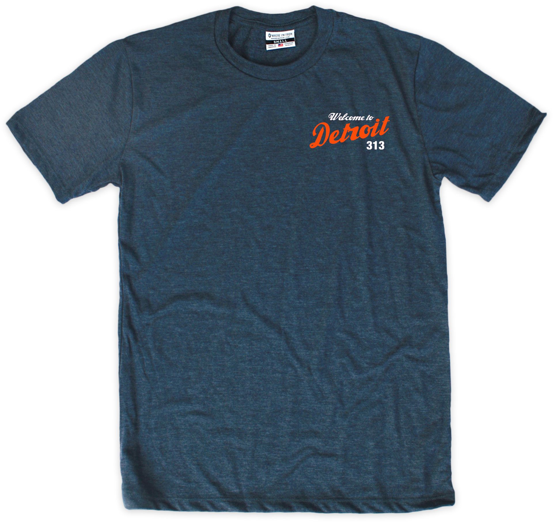 Where I'm From Adult Detroit Navy Baseball T-Shirt product image
