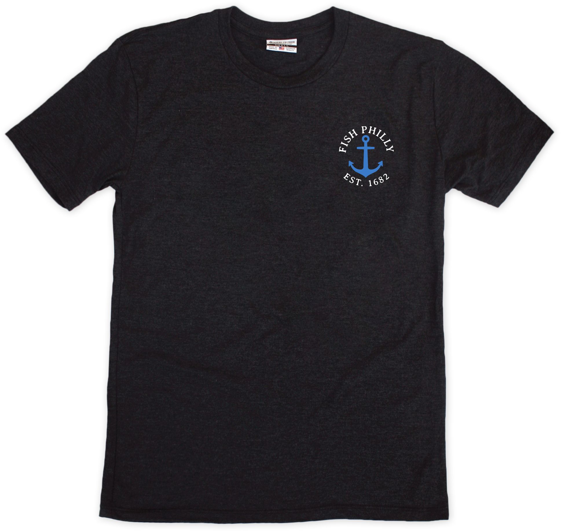 Where I'm From Men's Philadelphia Black Father's Day Fish 2 Hit T-Shirt product image