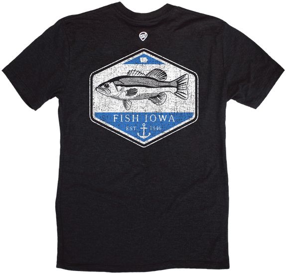 Where I'm From Men's Father's Day Iowa Black Fishing 2 Hit T-Shirt product image