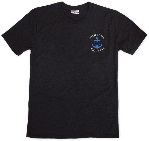 Where I'm From Men's Father's Day Iowa Black Fishing 2 Hit T-Shirt product image