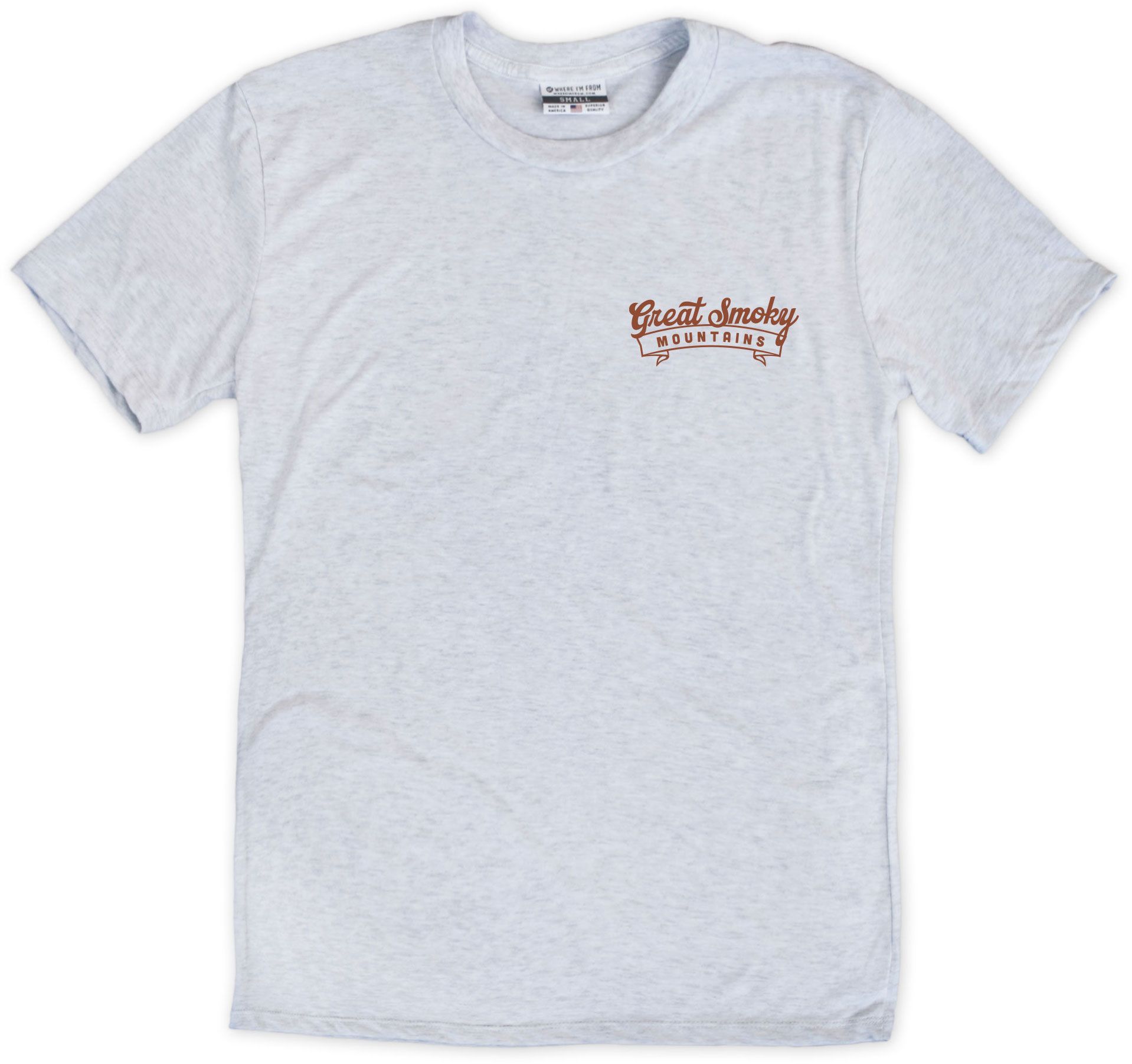 Where I'm From Adult Great Smokey Mountains White 2 Hit T-Shirt product image