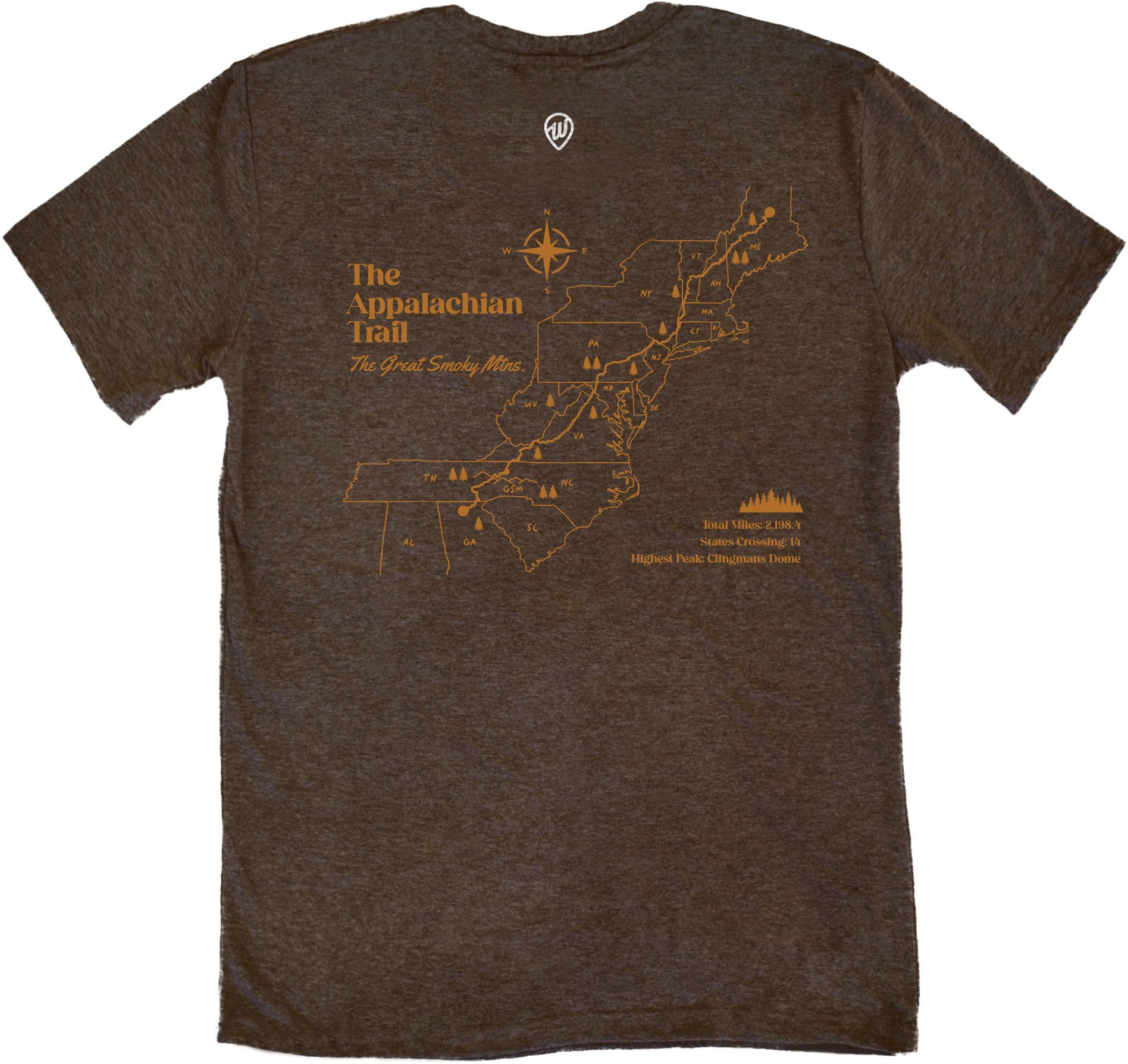 Where I'm From Adult Great Smoky Mountains App Trail T-Shirt