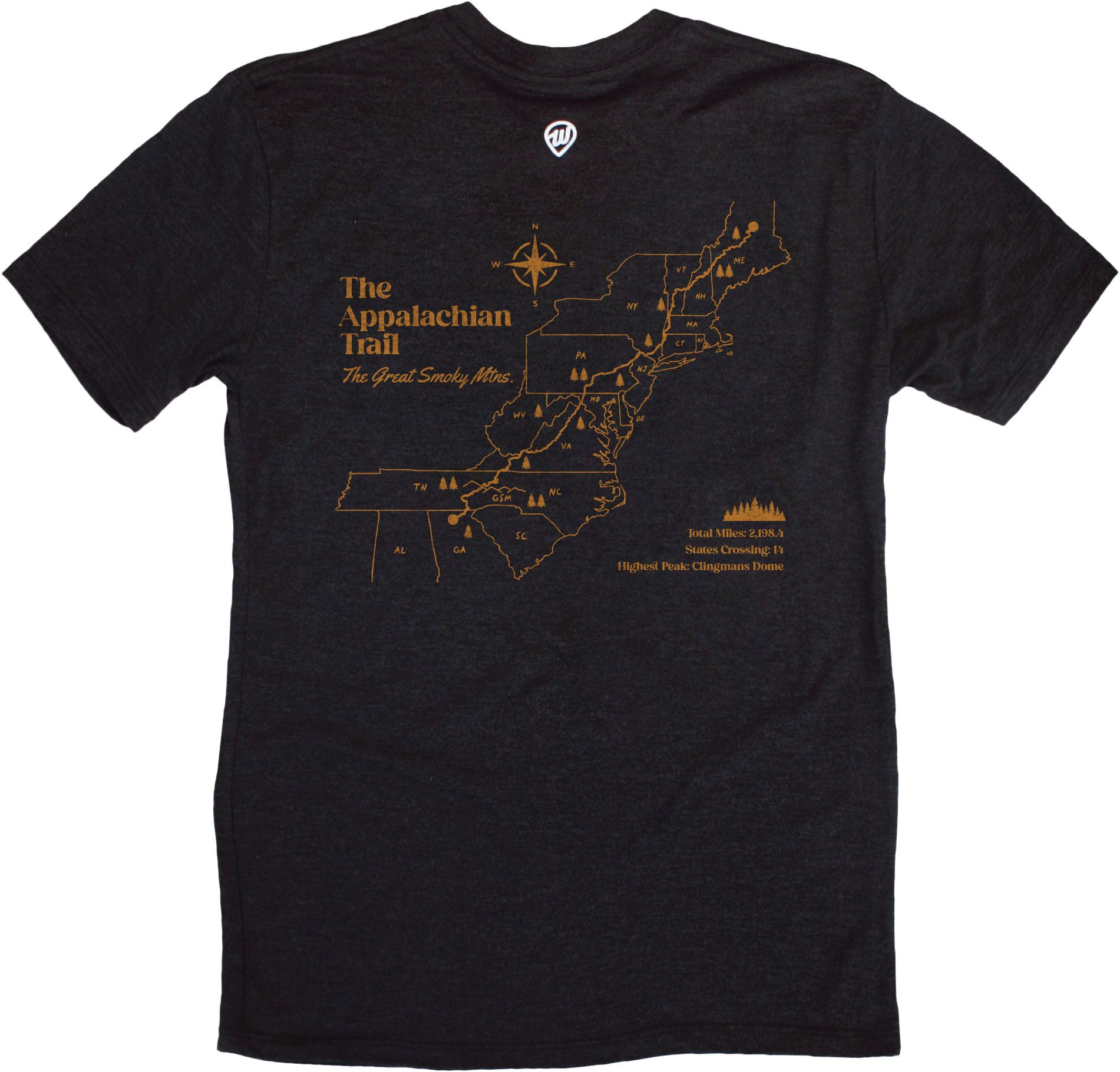 Where I'm From Adult Great Smokey Mountains App Trail T-Shirt product image