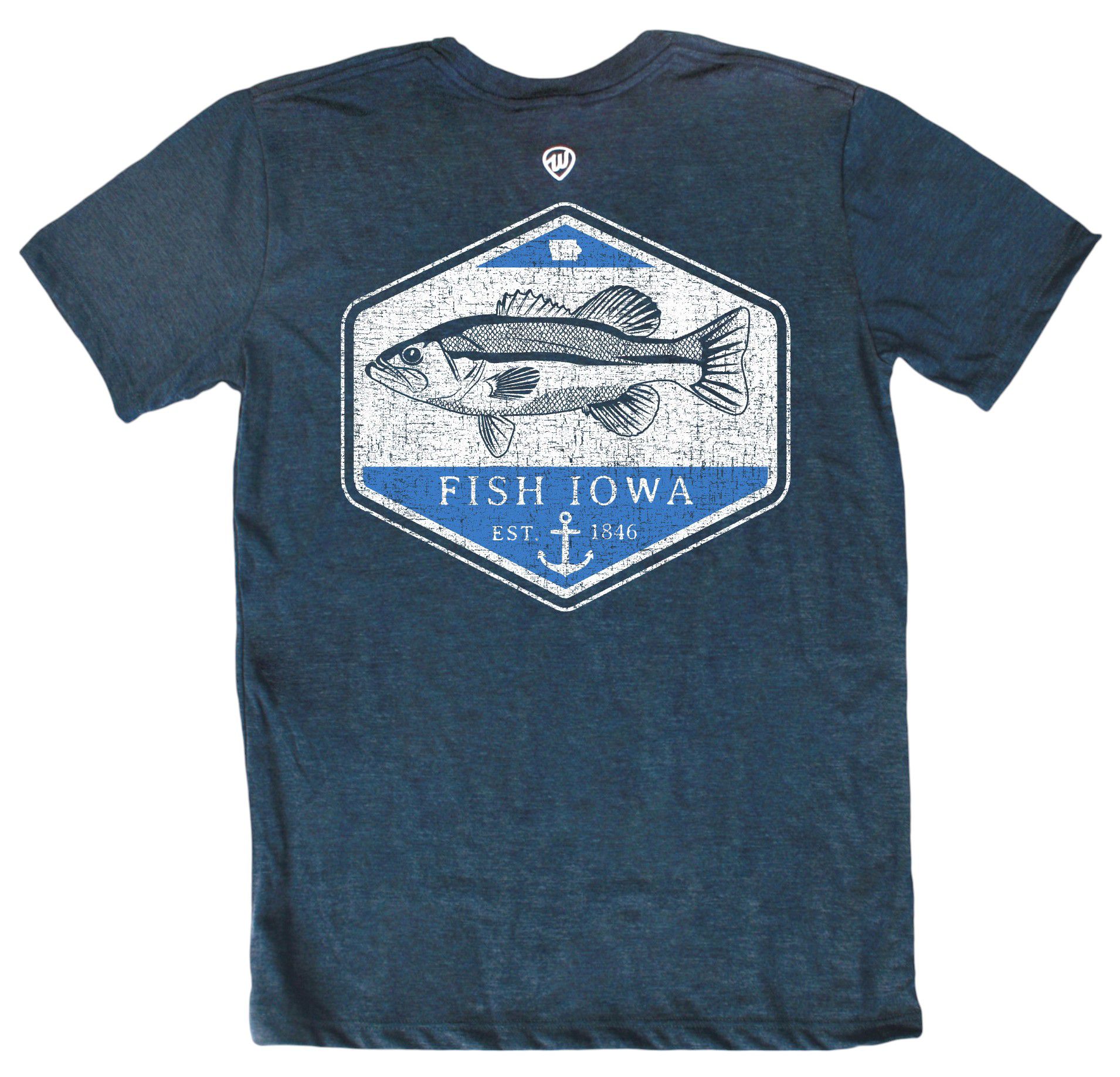 Where I'm From Adult Iowa Navy Father's Day 2Sided Fishing T-Shirt product image