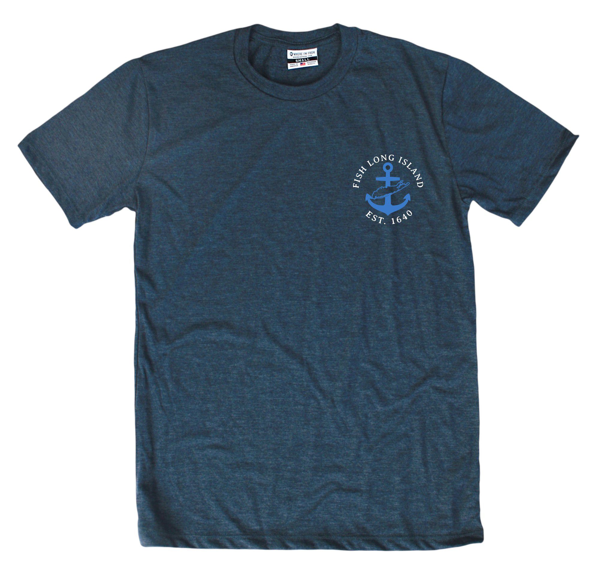 Where I'm From Adult Long Island Navy Father's Day 2Sided Fishing T-Shirt product image