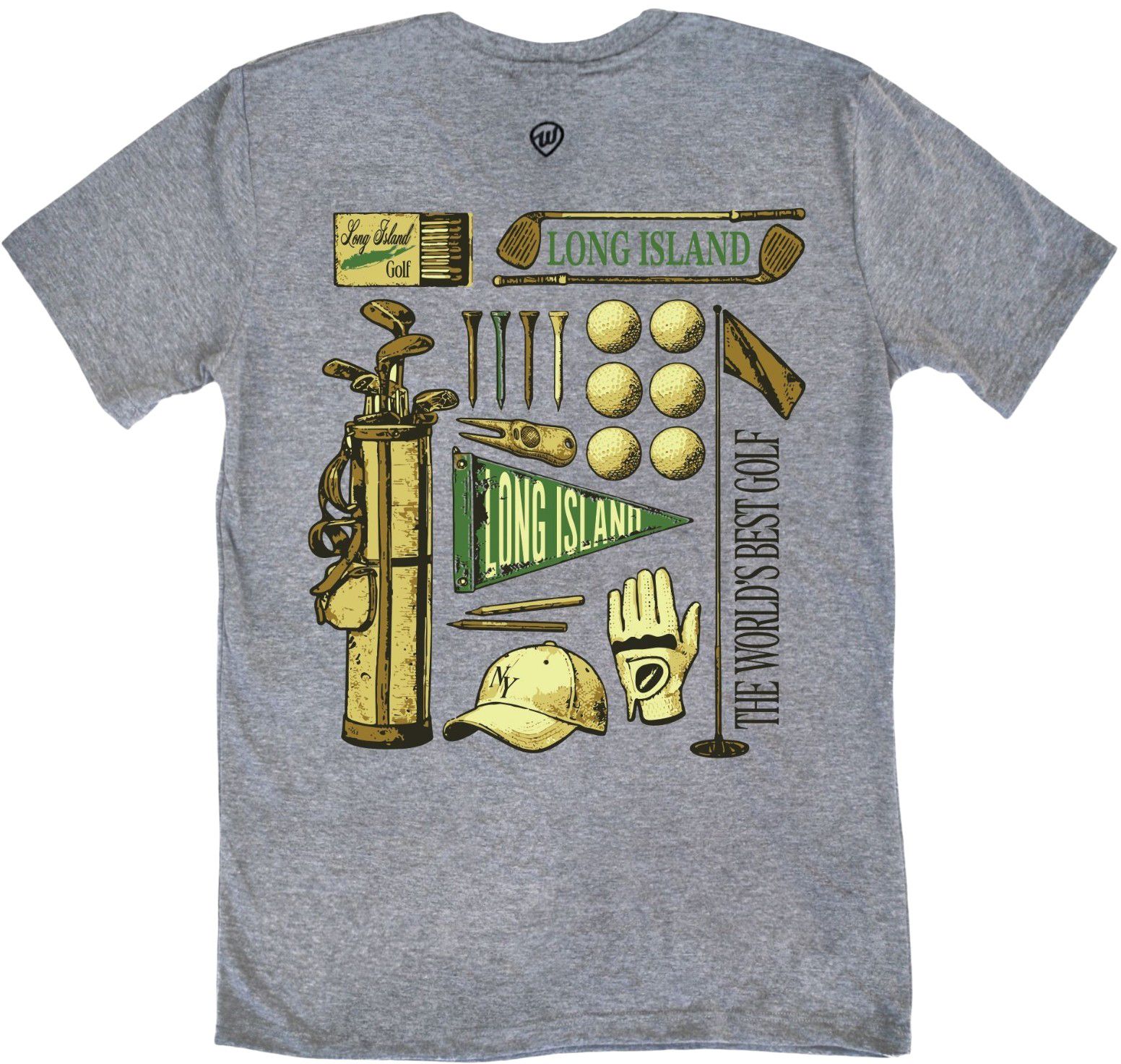 Where I'm From Adult Long Island Oatmeal Golf Icons T-Shirt product image