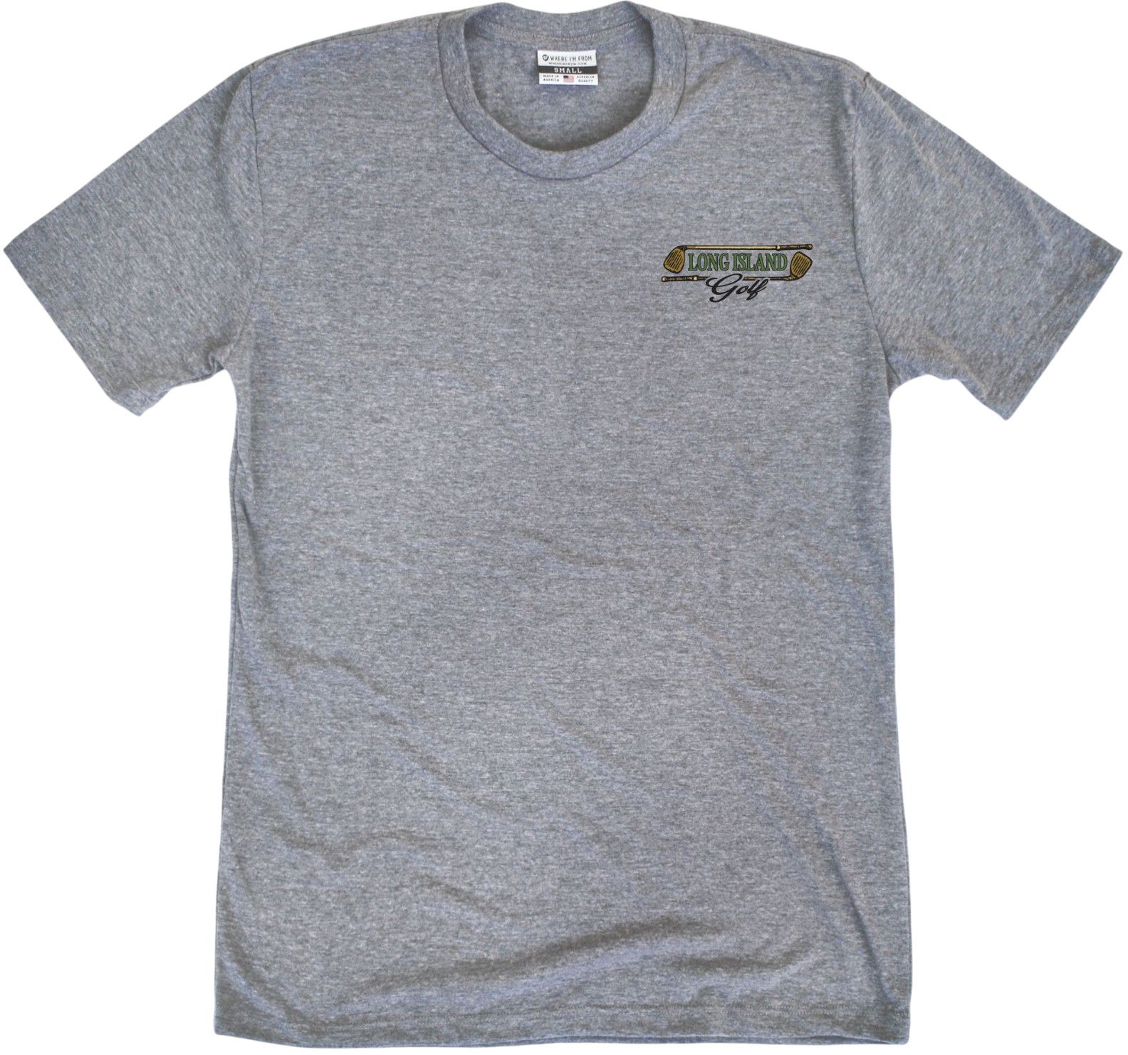 Where I'm From Adult Long Island Oatmeal Golf Icons T-Shirt product image