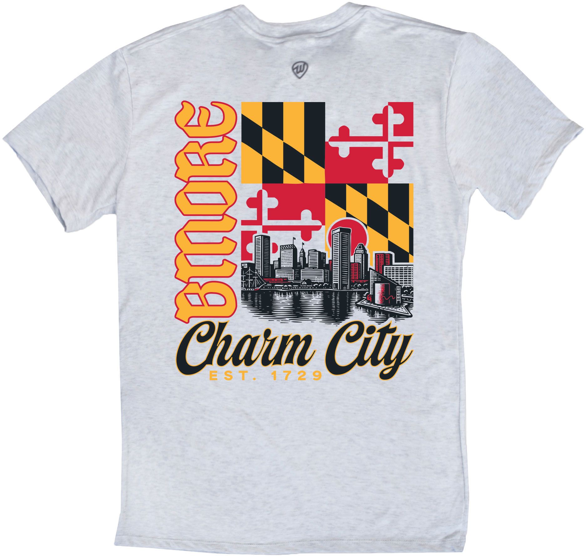 Where I'm From Men's Maryland White Flag 2Hit T-Shirt product image