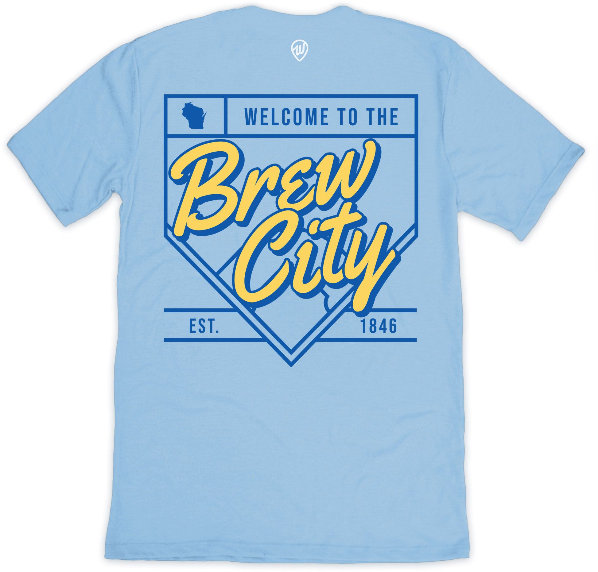 Where I'm From Adult Milwaukee Light Blue Baseball T-Shirt product image