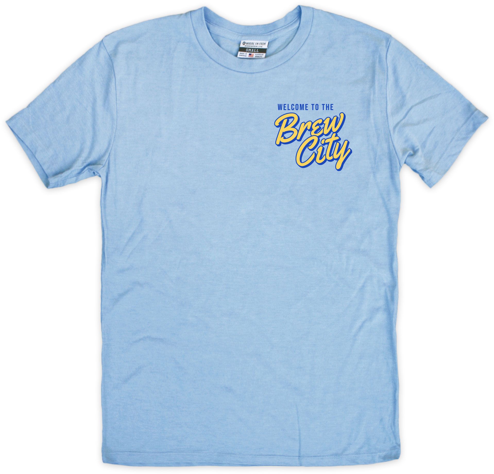 Where I'm From Adult Milwaukee Light Blue Baseball T-Shirt product image