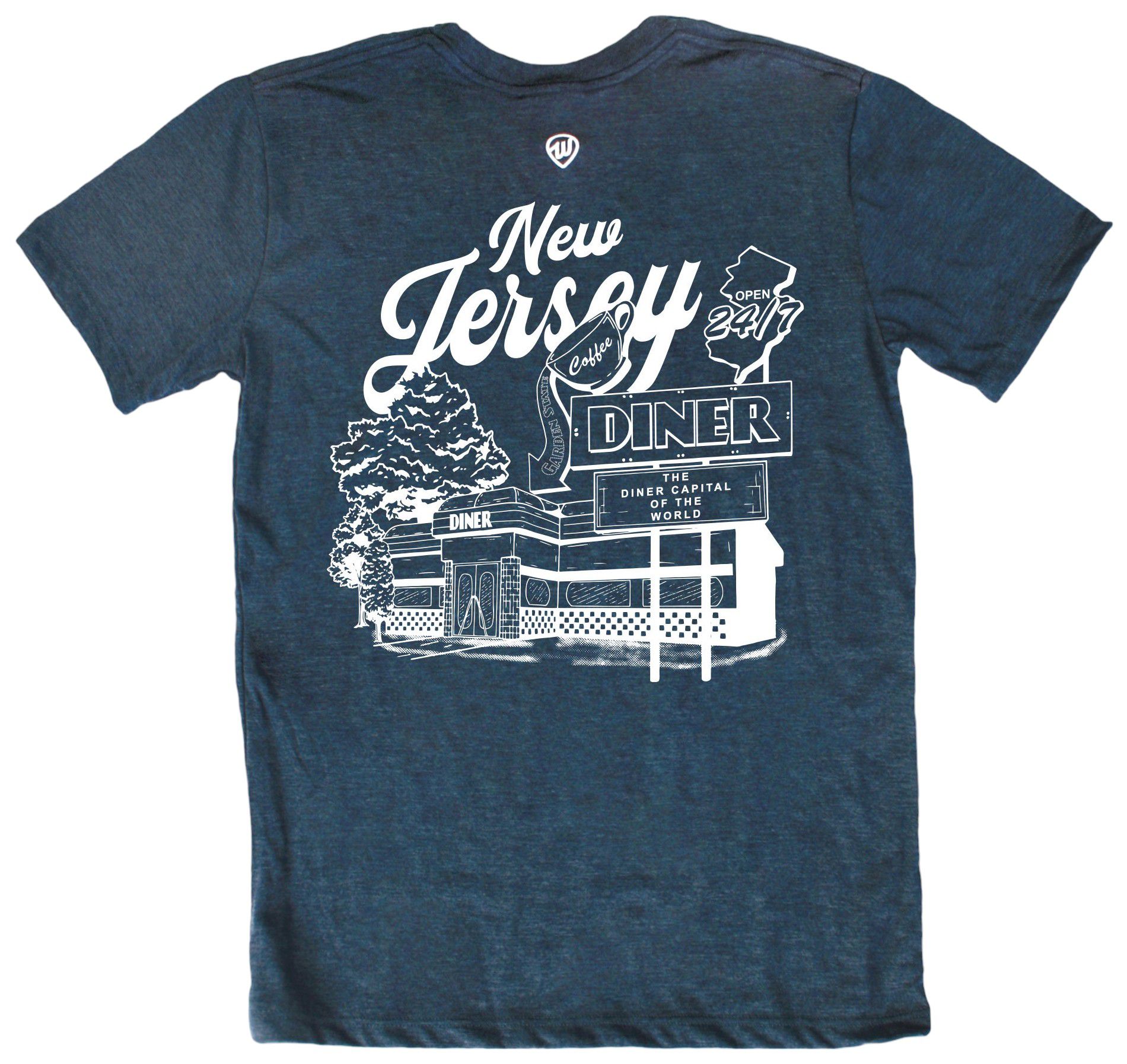 Where I'm From Adult New Jersey Diner Navy T-Shirt product image
