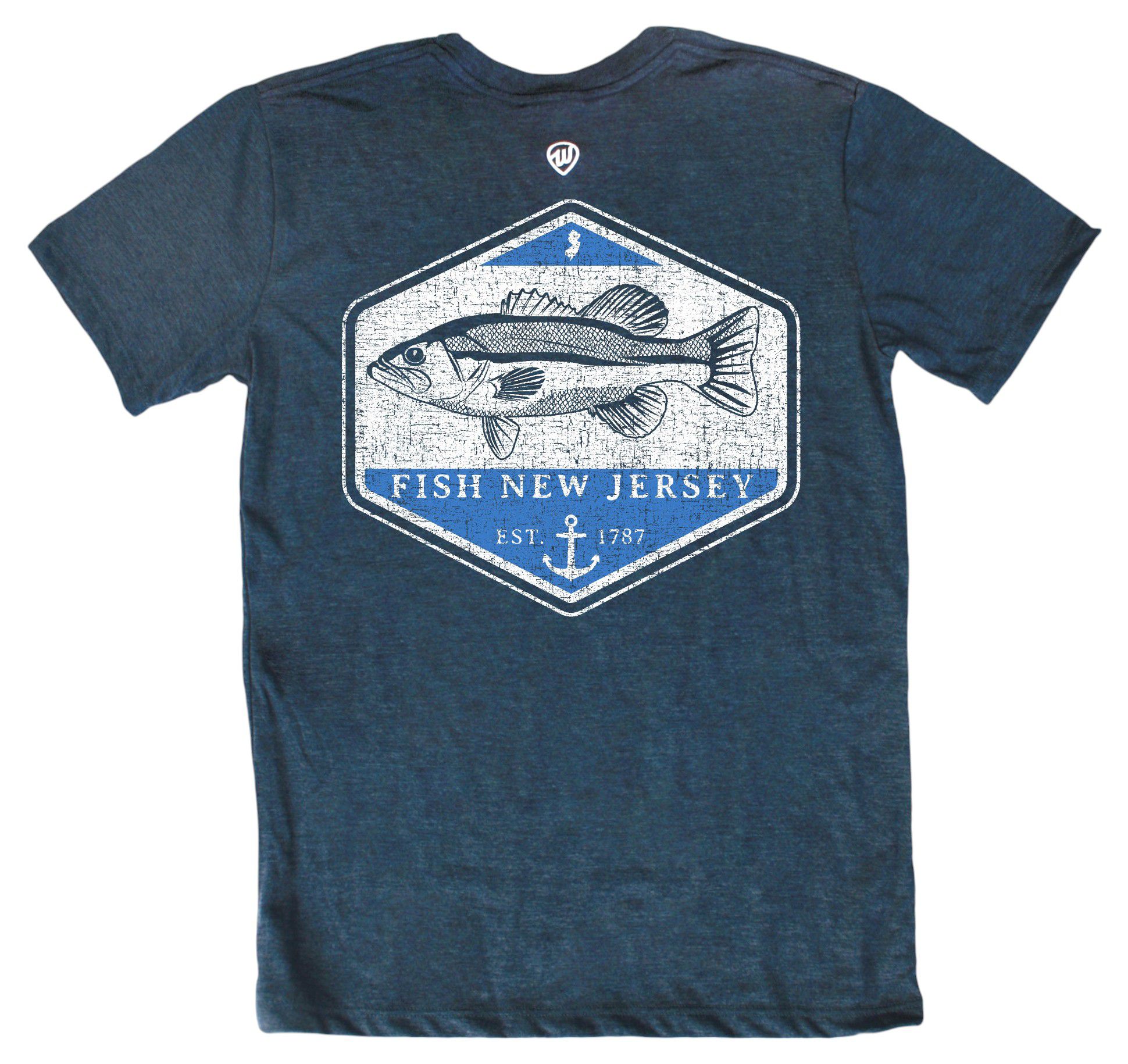 Where I'm From Adult New Jersey Navy Father's Day 2Sided Fishing T-Shirt product image