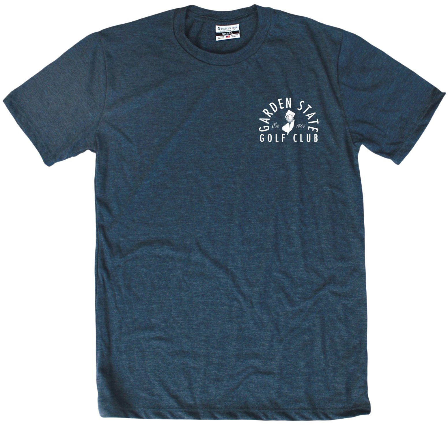 Where I'm From Adult New Jersey Navy Garden State Golf T-Shirt product image