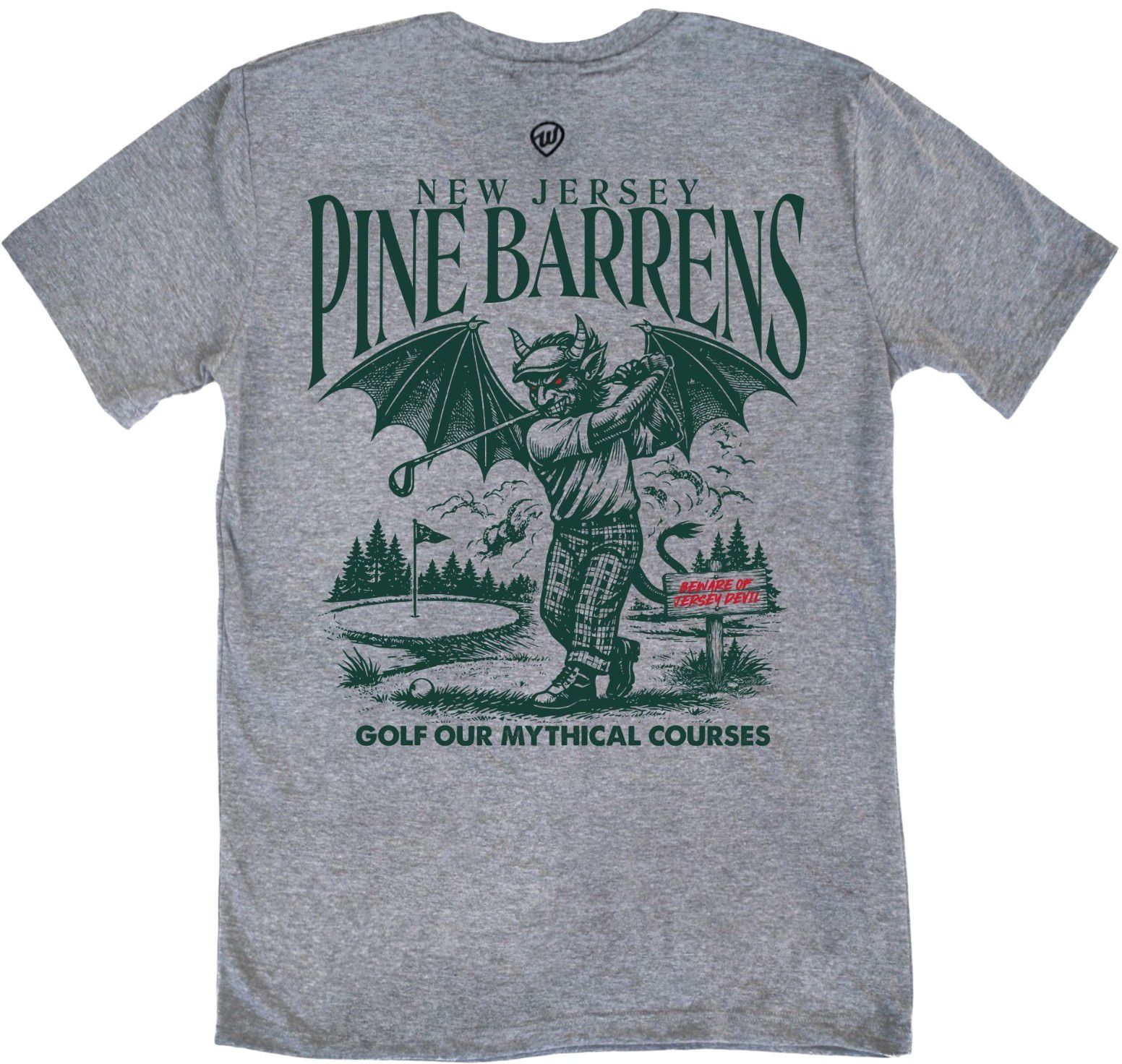 Where I'm From Adult New Jersey Gray Pine Golf T-Shirt product image