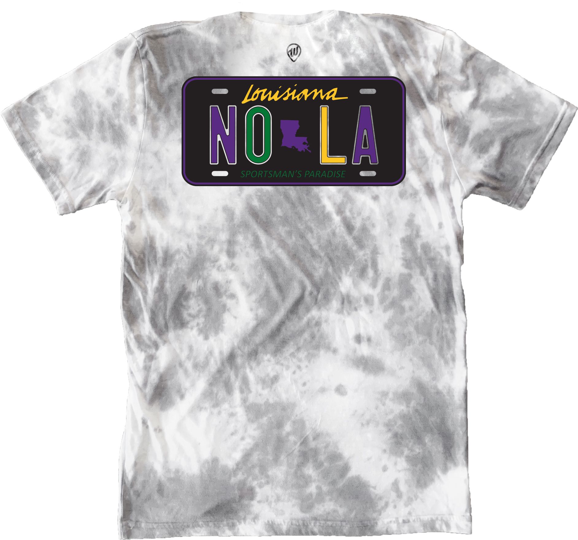 Where I'm From Adult New Orleans Tie Dye License Plate T-Shirt product image