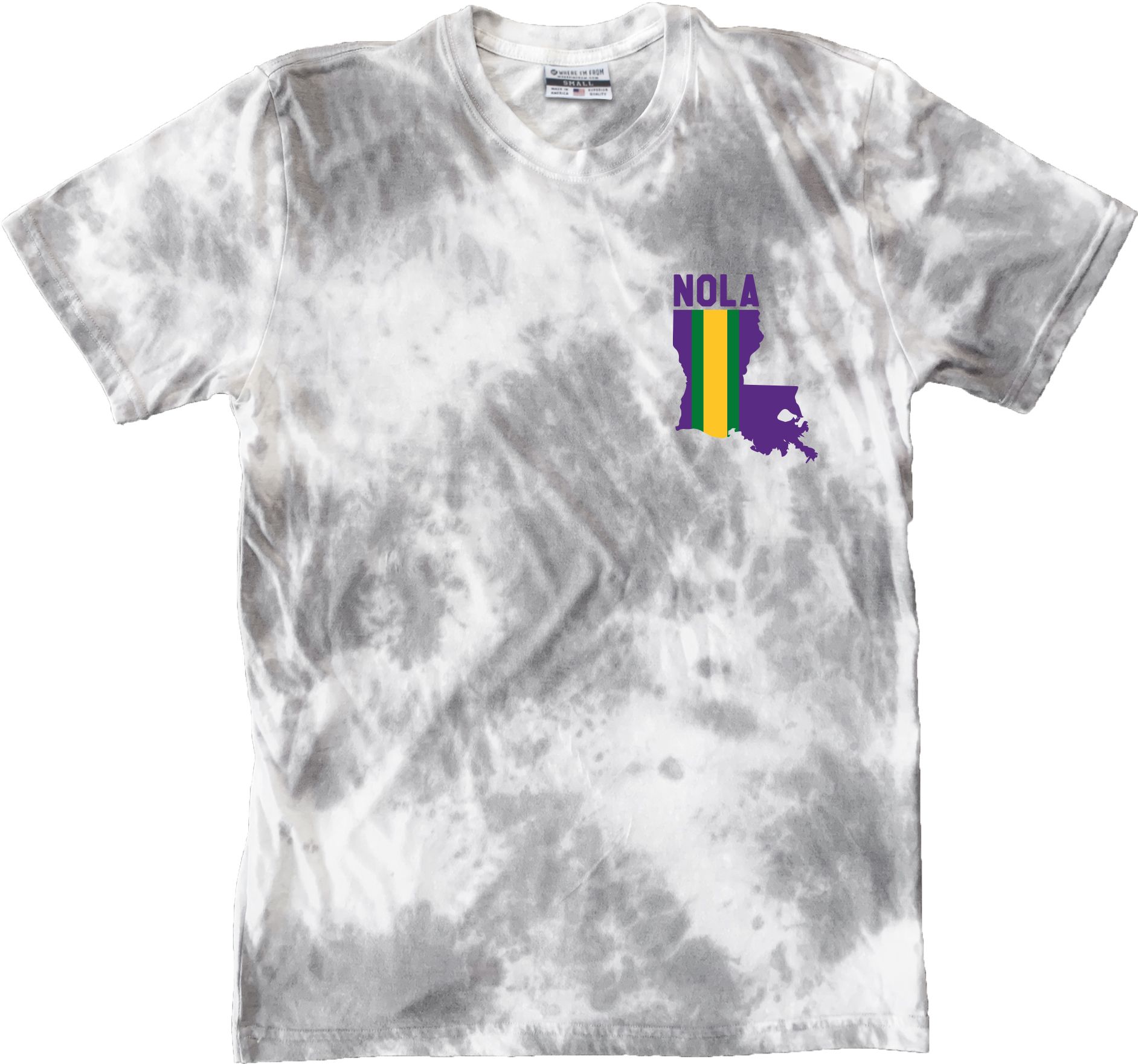 Where I'm From Adult New Orleans Tie Dye License Plate T-Shirt product image