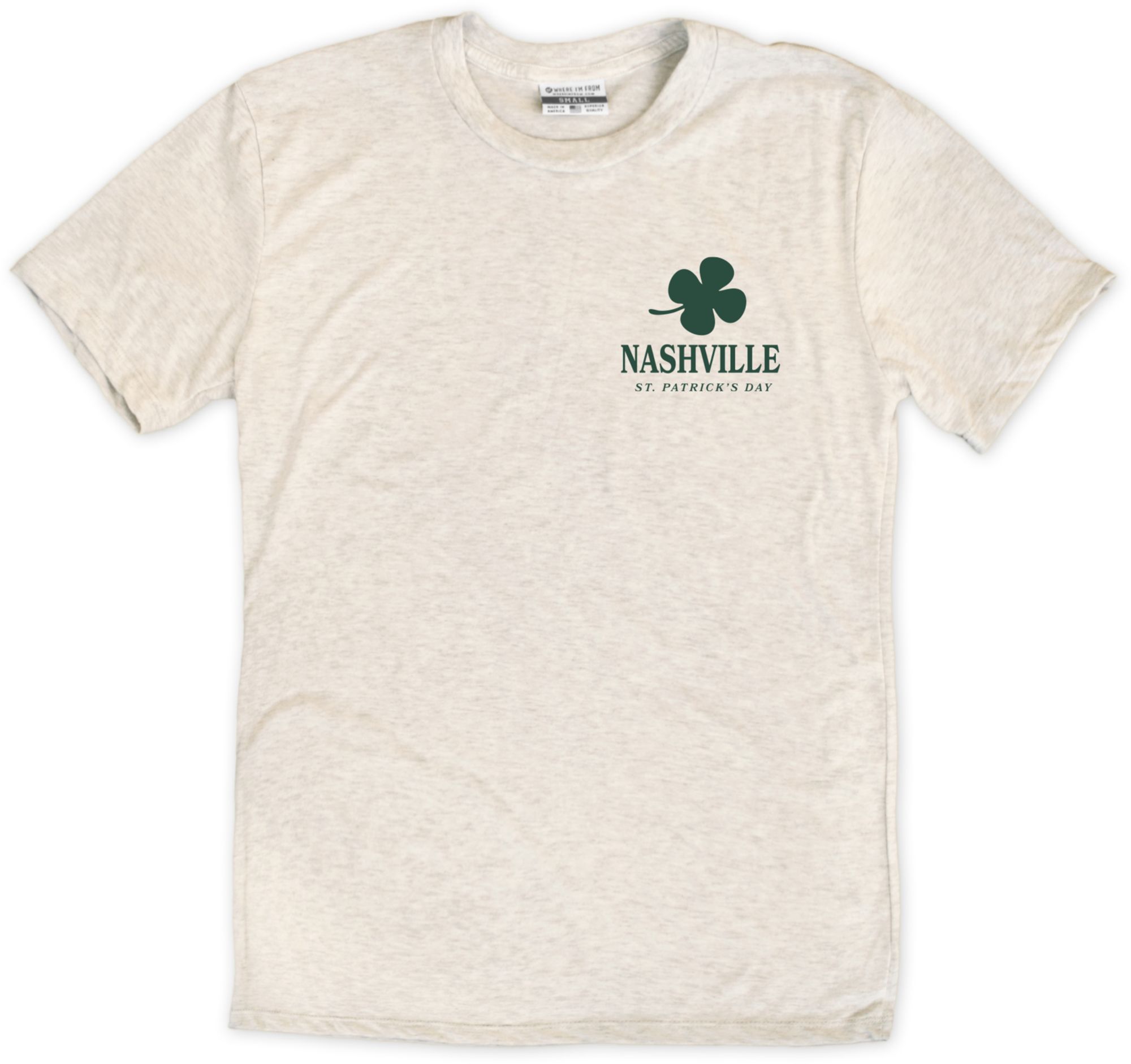 Where I'm From Adult Nashville St. Patrick's Day Oatmeal City 2 Hit T-Shirt product image