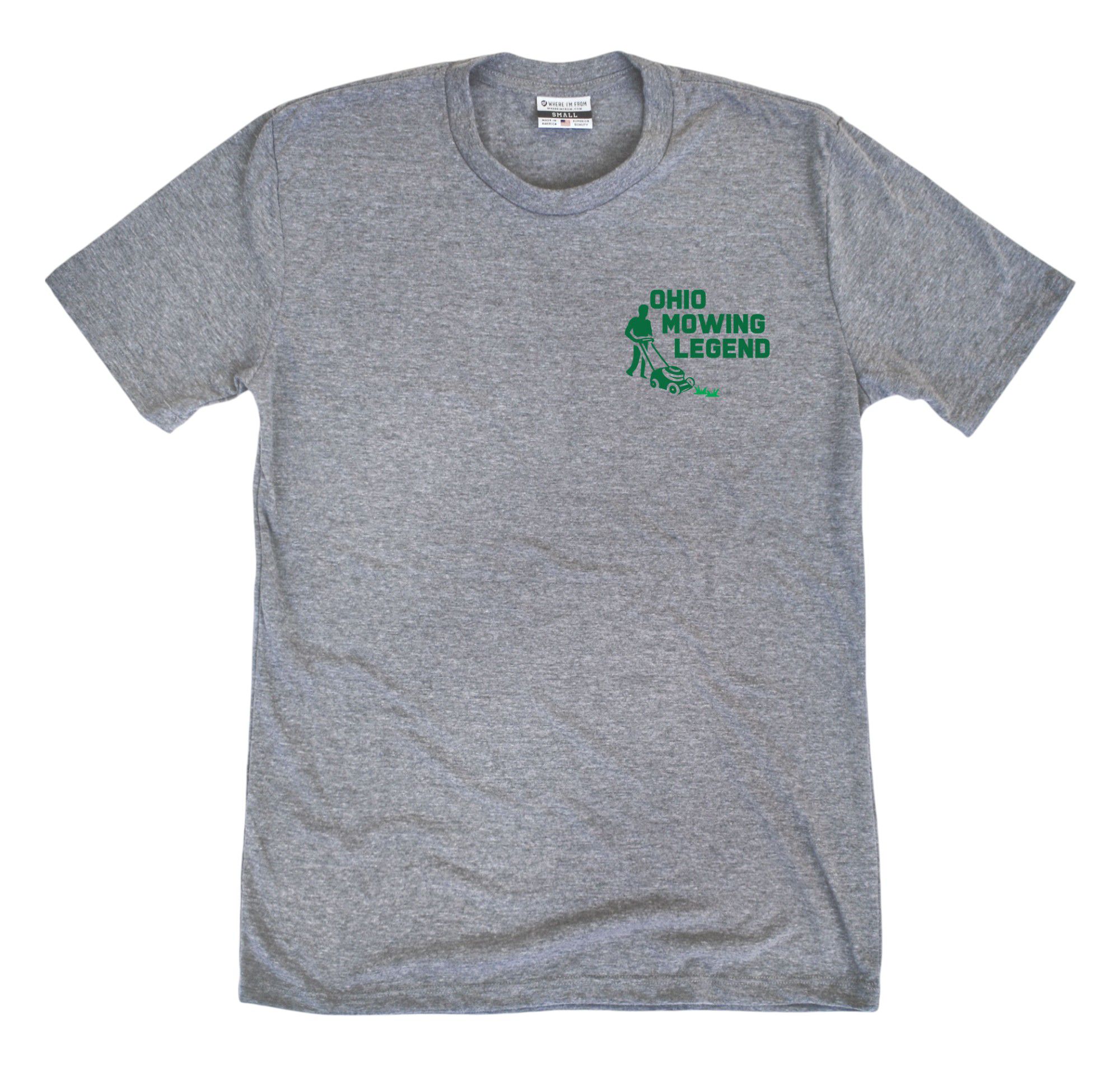 Where I'm From Adult Ohio Gray Father's Day 2Sided Lawn Mowing T-Shirt product image