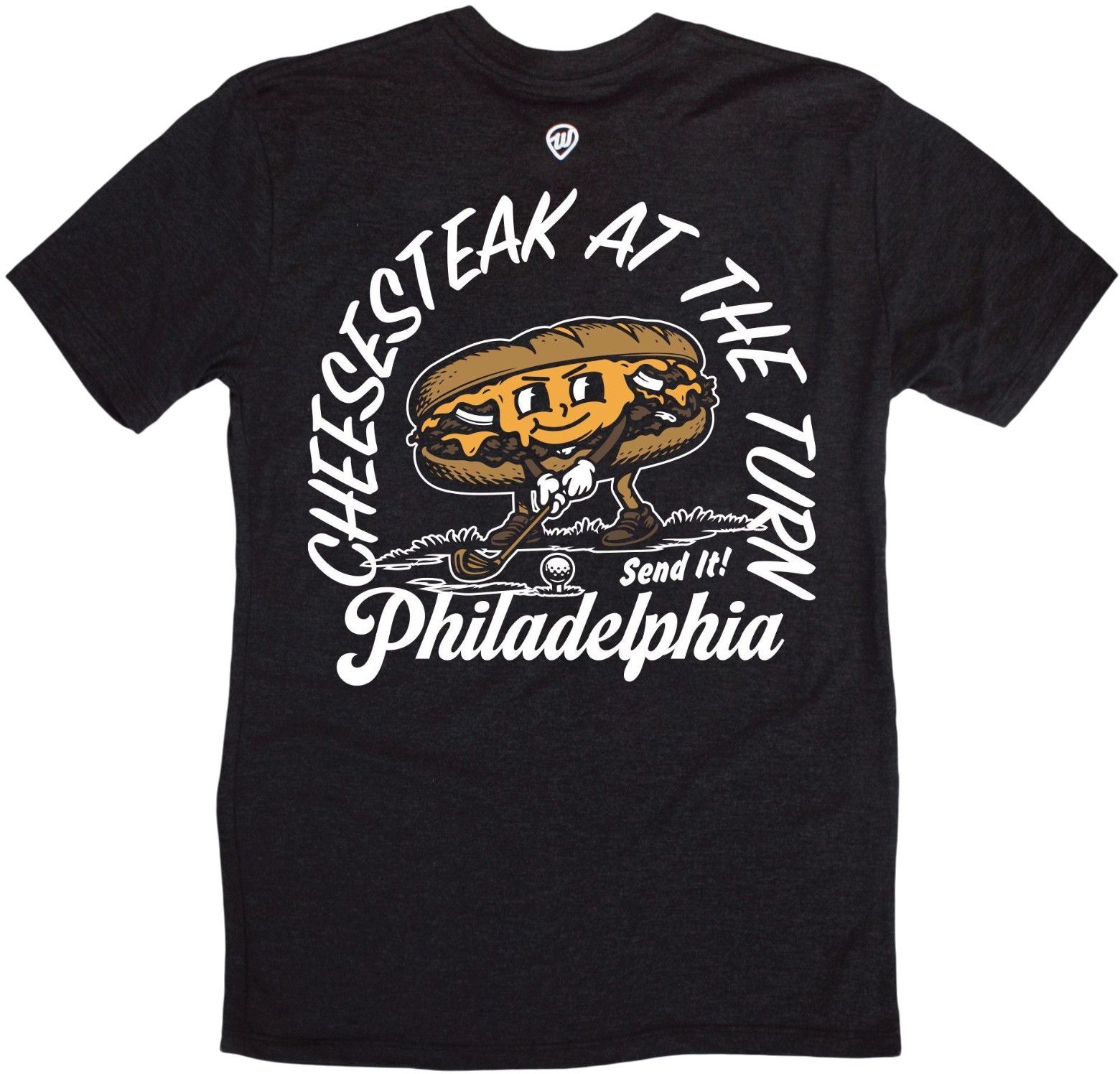 Where I'm From Adult Philadelphia Black Cheesesteak Golf T-Shirt product image
