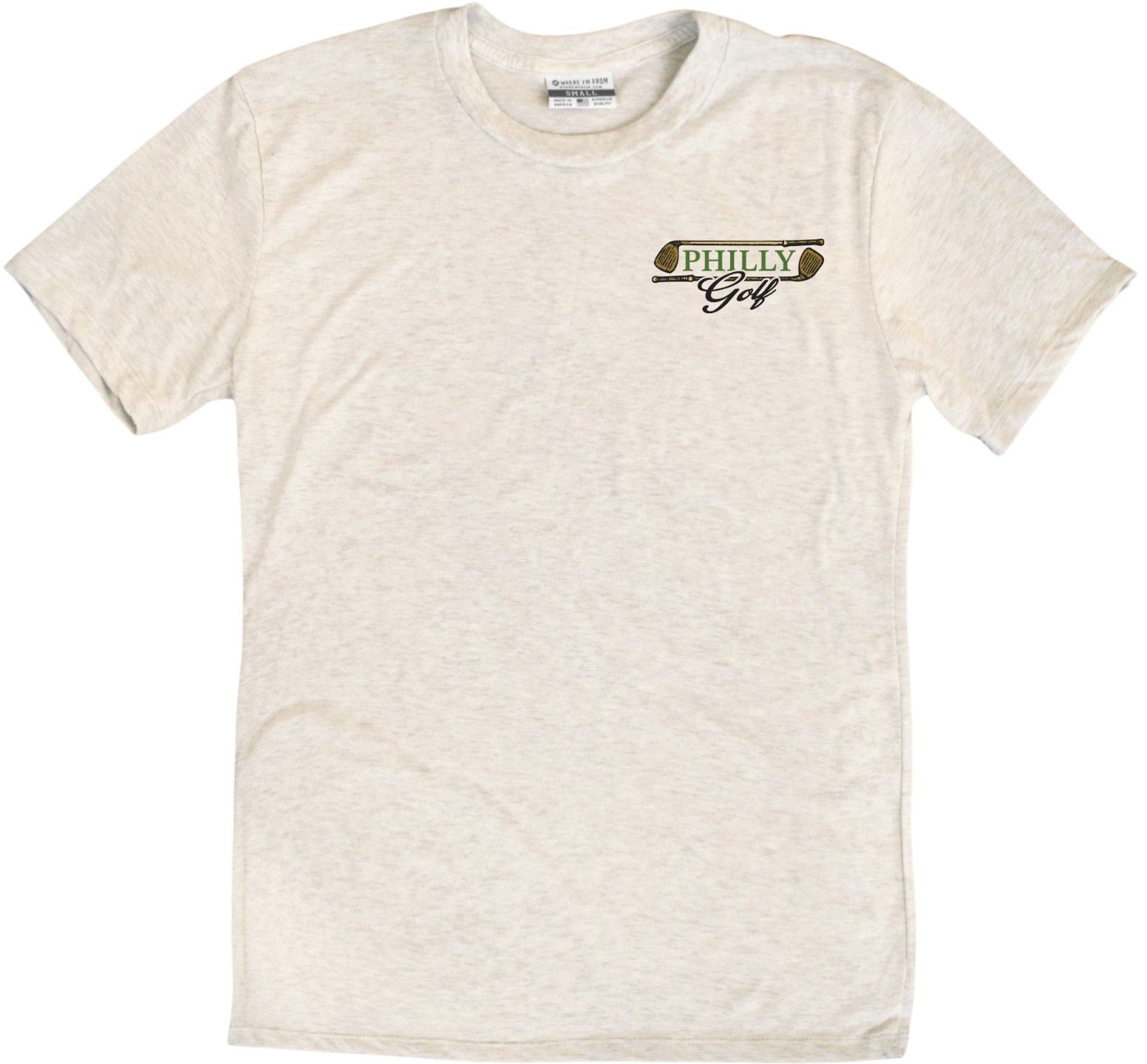 Where I'm From Adult Philadelphia Oatmeal Golf Icons T-Shirt product image