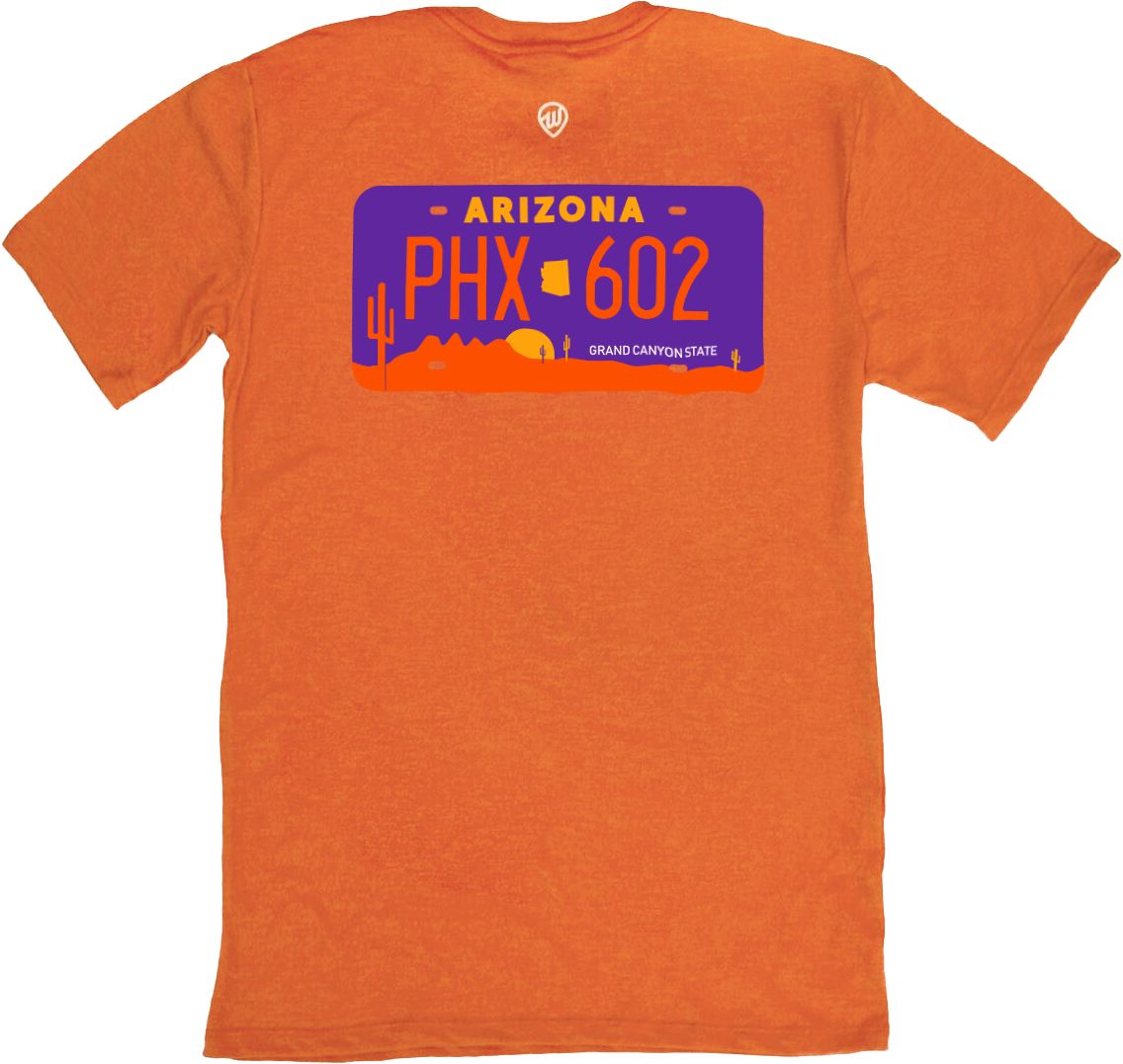 Where I'm From Phoenix Suns Orange License Plate T-Shirt