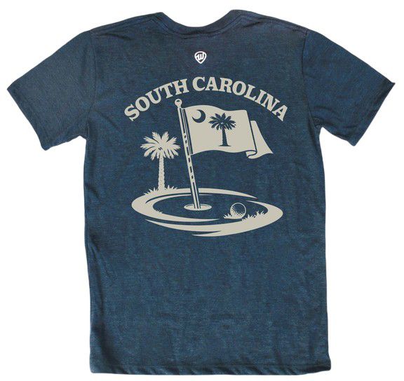 Where I'm From Adult South Carolina Navy Flag 2 Hit T-Shirt product image