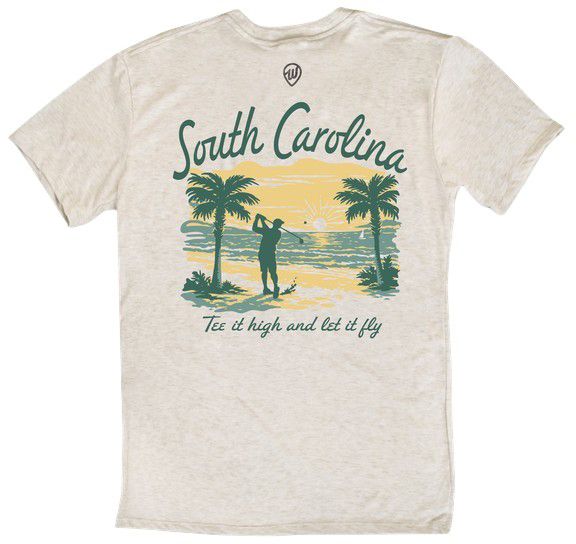 Where I'm From Adult South Carolina Oatmeal Golf T-Shirt product image