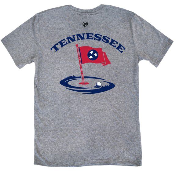 Where I'm From Adult Tennessee Gray Flag Golf T-Shirt product image