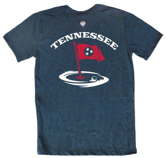 Where I'm From Adult Tennessee Navy Flag Golf T-Shirt product image