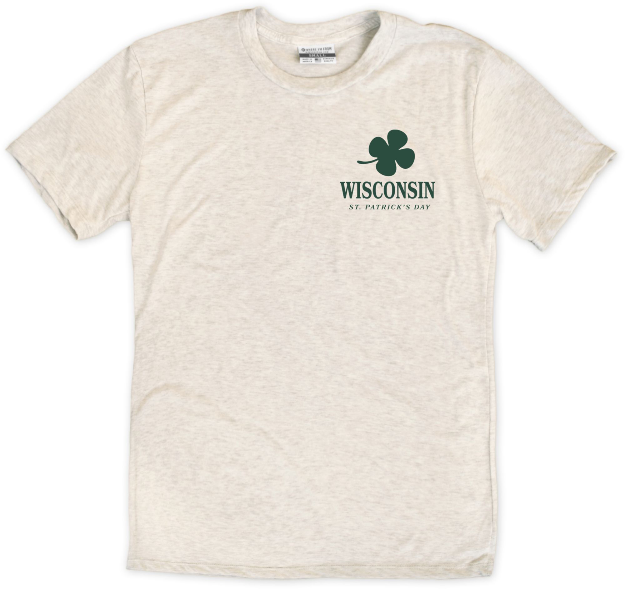 Where I'm From Adult Wisconsin St. Patrick's Day Oatmeal City 2 Hit T-Shirt product image