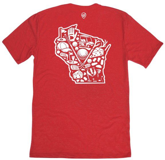 Where I'm From Adult Wisconsin Red State Golf T-Shirt product image