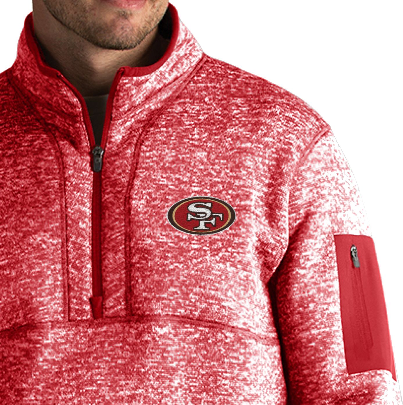 Antigua Men's San Francisco 49ers Fortune Red Pullover Jacket product image