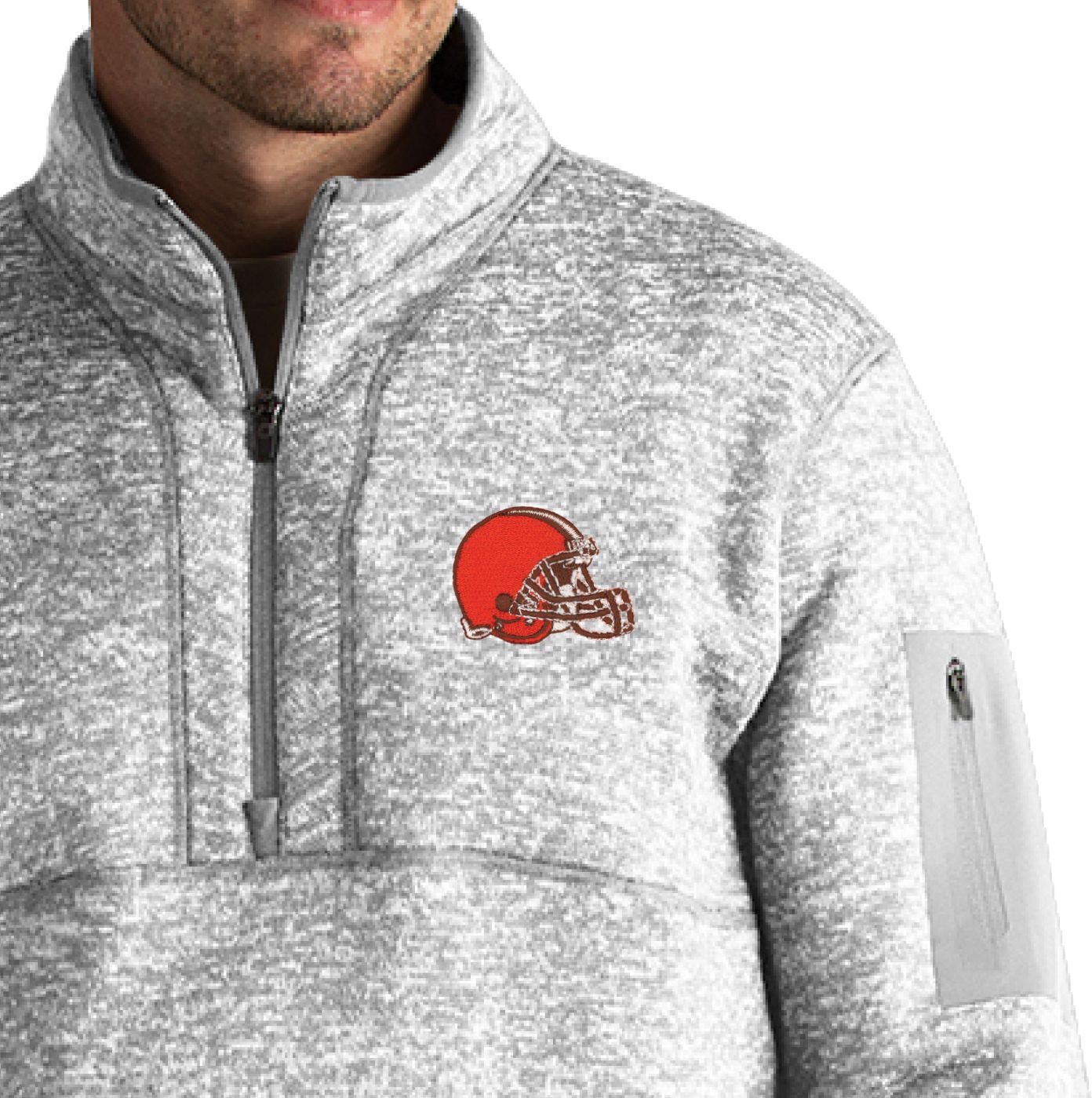 Antigua Men's Cleveland Browns Fortune Grey Pullover Jacket product image