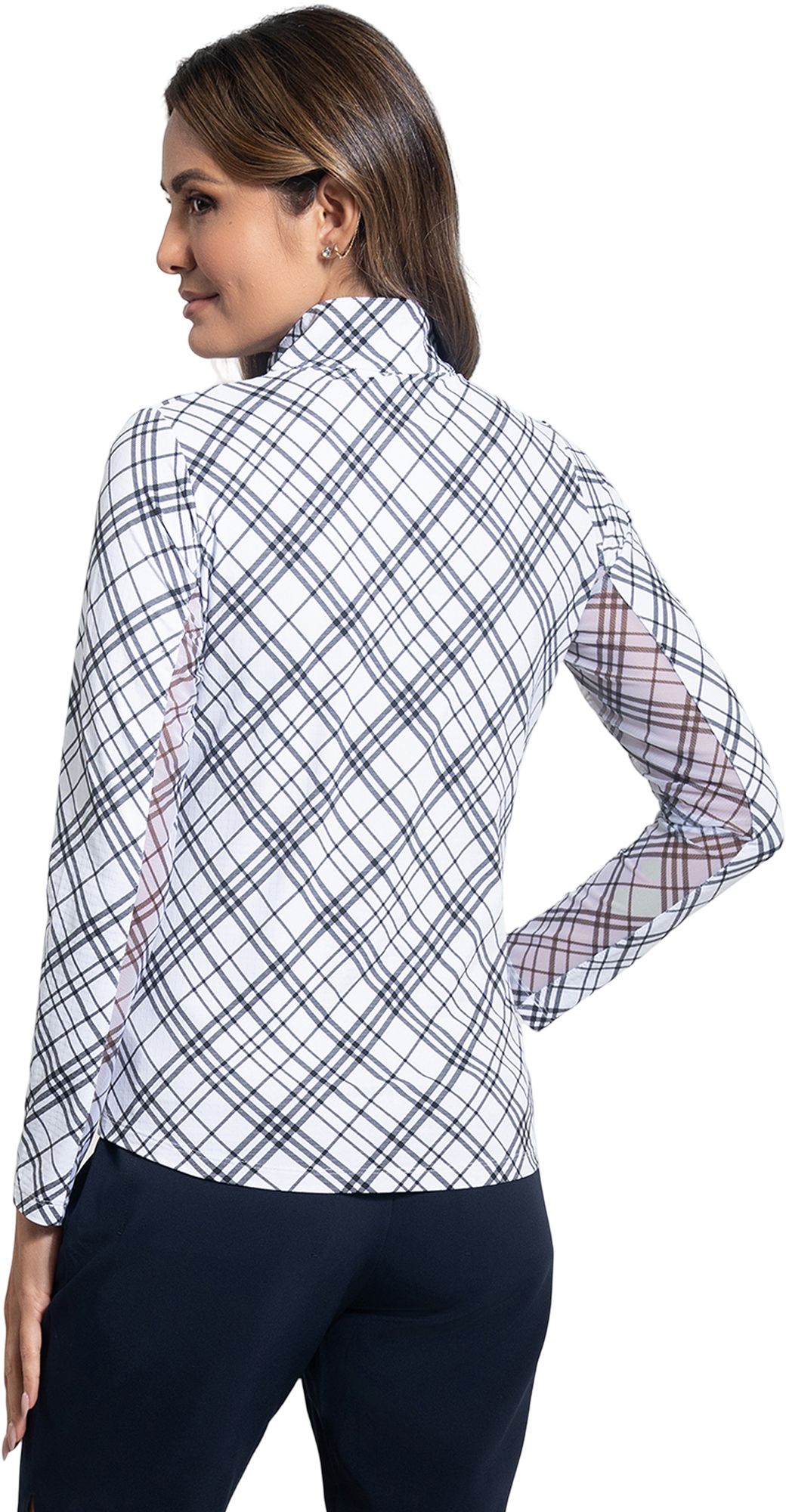 IBKUL Women's Tony Print Long Sleeve Mock Neck Golf Shirt product image