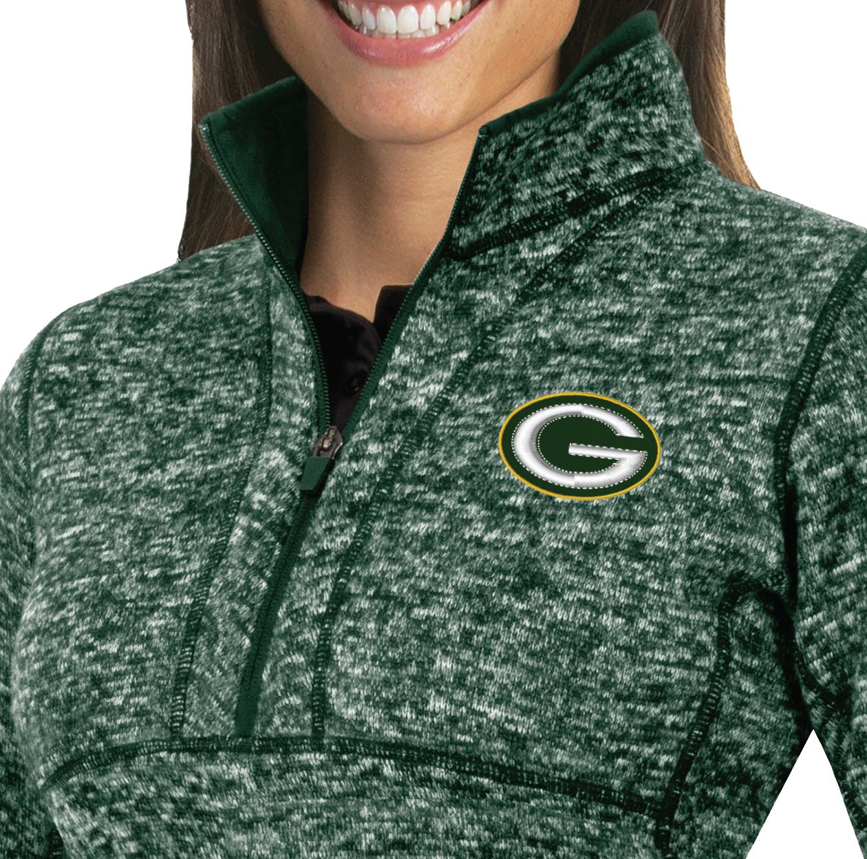 Antigua Women's Green Bay Packers Fortune Green Pullover Jacket product image