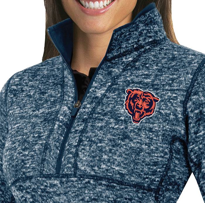 Antigua Chicago Cubs Womens Blue Fortune 1/4 Zip Pullover
