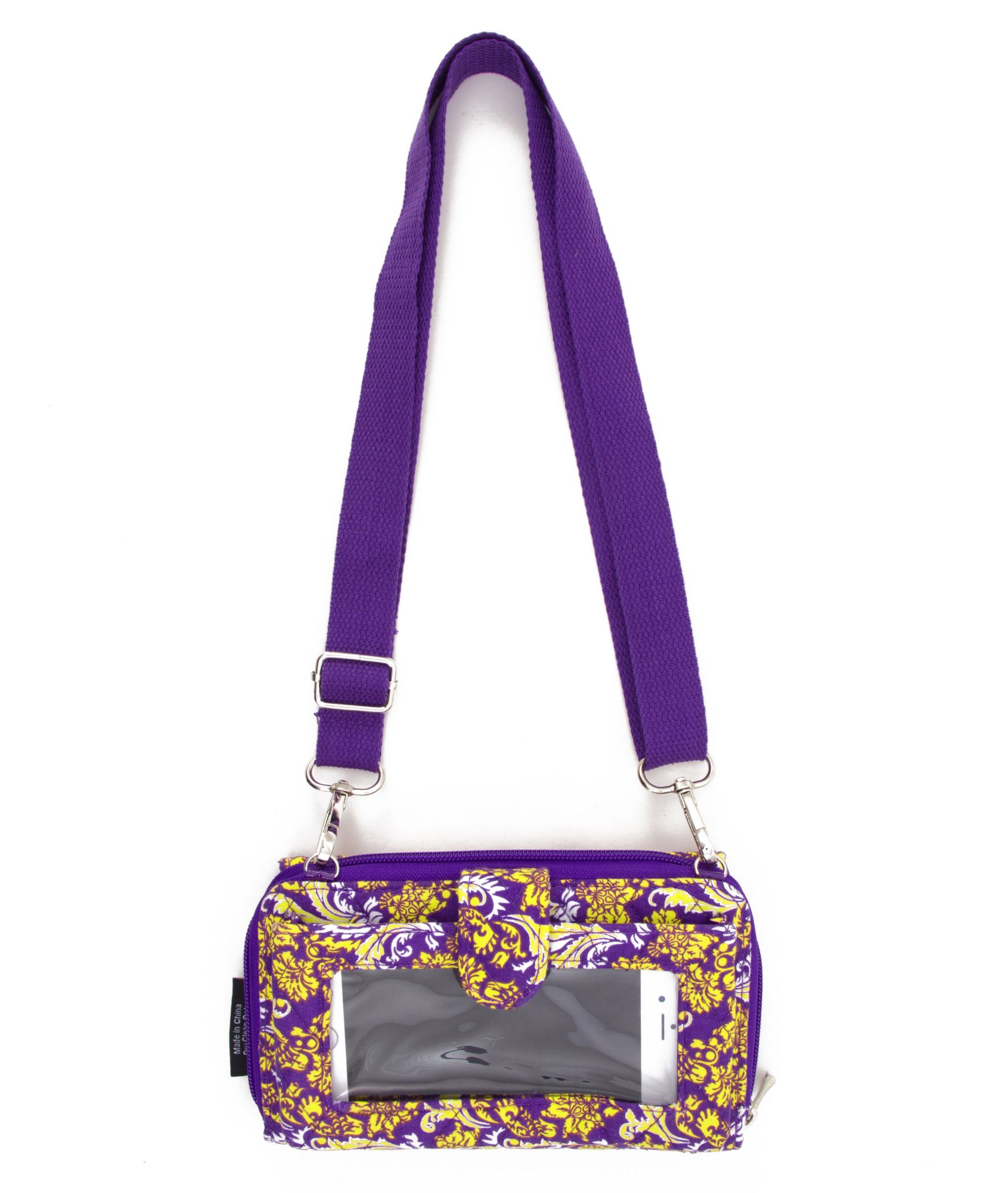 Eagles Wings LSU Tigers Quilted Cotton Cross Body Wallet product image