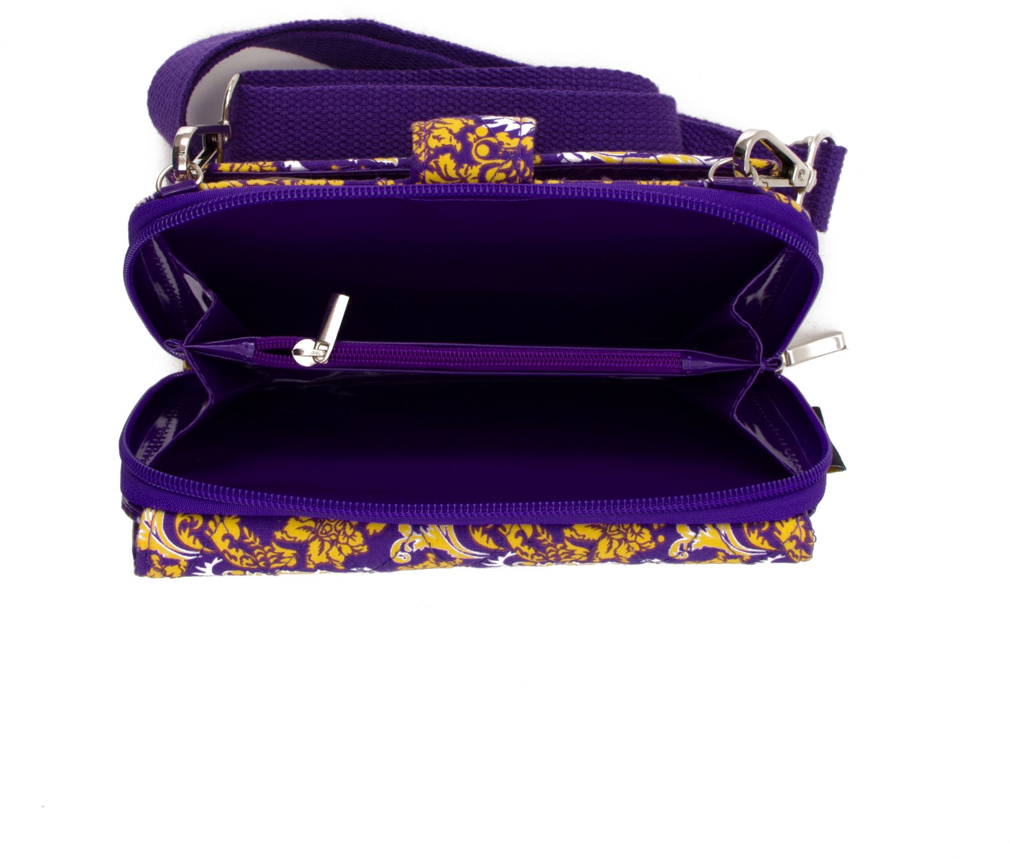 Eagles Wings LSU Tigers Quilted Cotton Cross Body Wallet product image