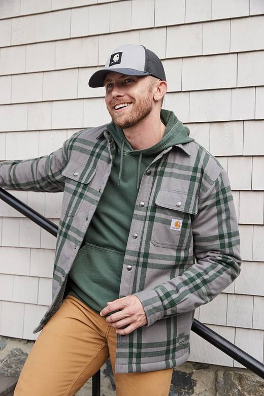 Carhartt Men's Flannel Sherpa Lined Shirt Jacket | Dick's Carhartt Men's Flannel Sherpa Lined Shirt Jacket | Dick's