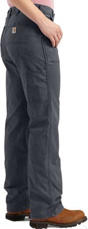  Carhartt Women's Rugged Flex Loose Fit Canvas Fleece-Lined  Pant, Coal, 16: Clothing, Shoes & Jewelry