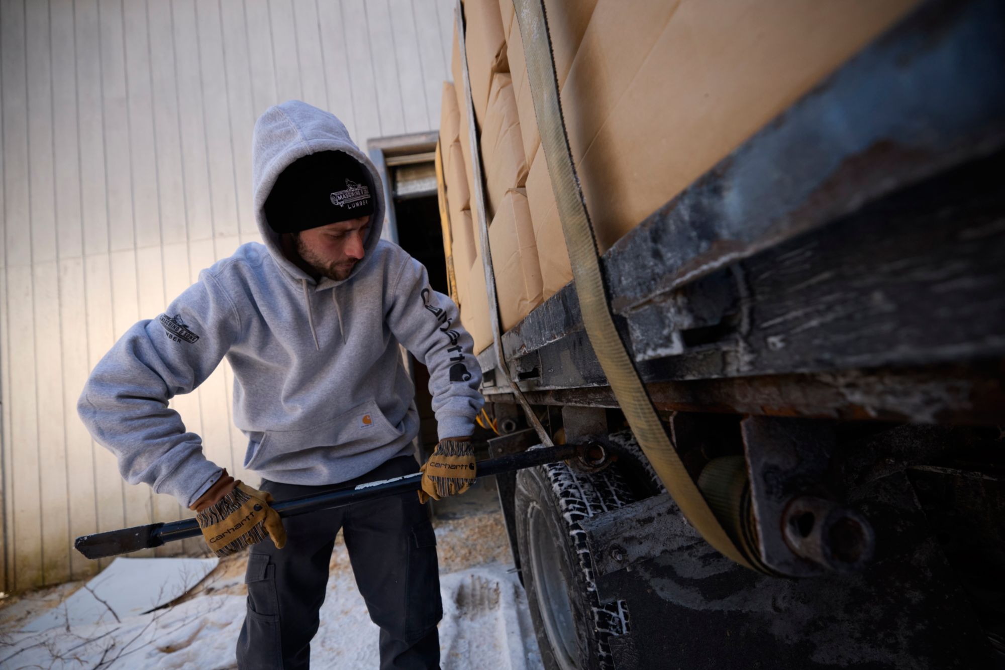 Carhartt Men's Midweight Signature Sleeve Logo Hooded Sweatshirt product image