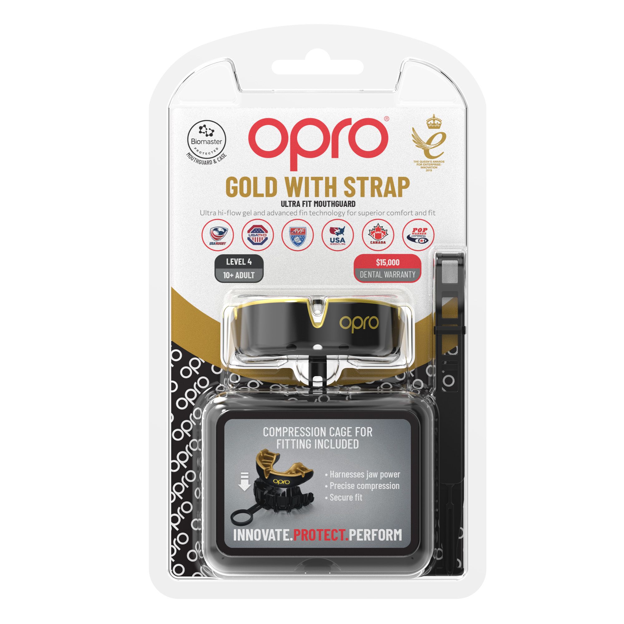 OPRO Adult Self-Fit Gold Mouth guard product image