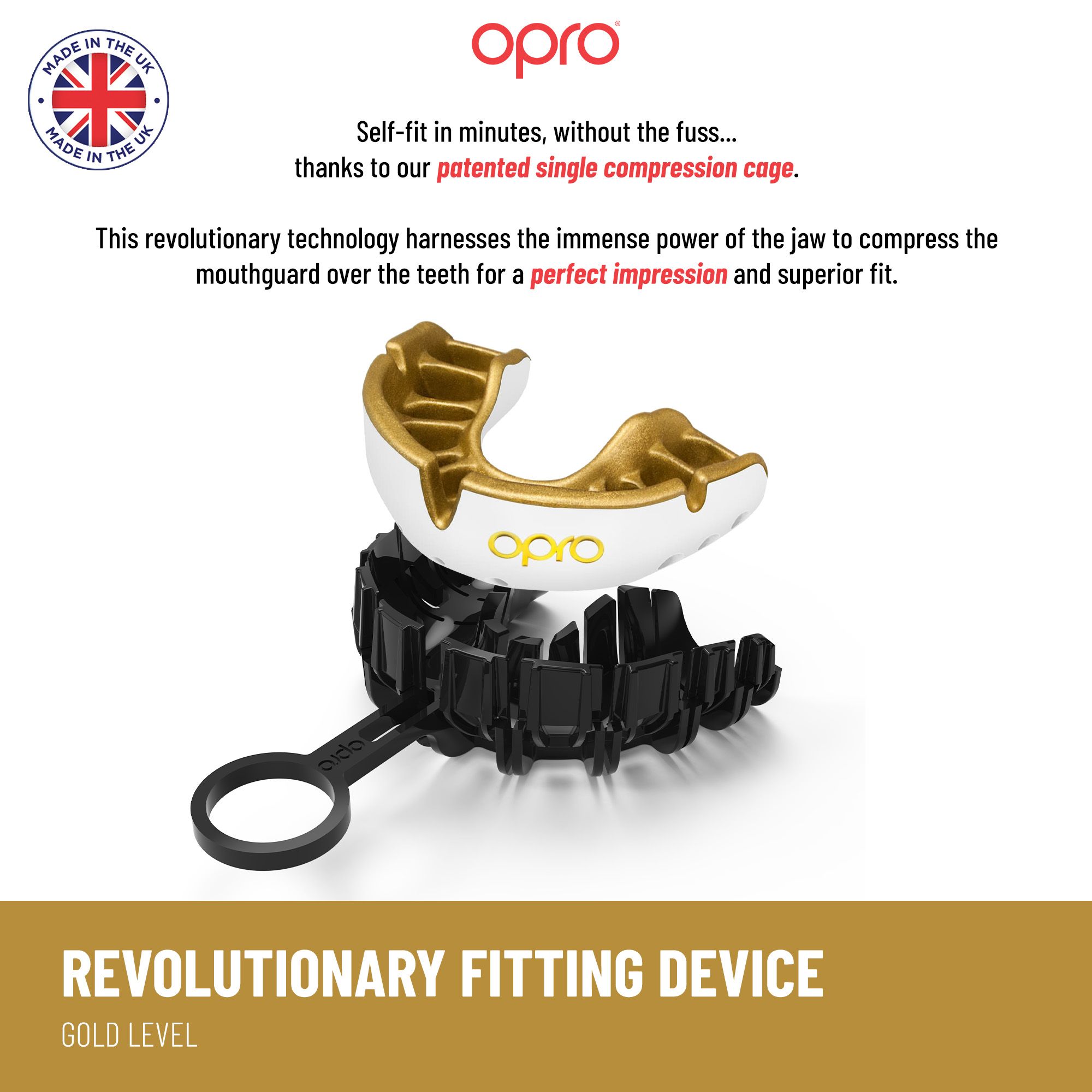 OPRO Adult Self-Fit Gold Mouth guard product image