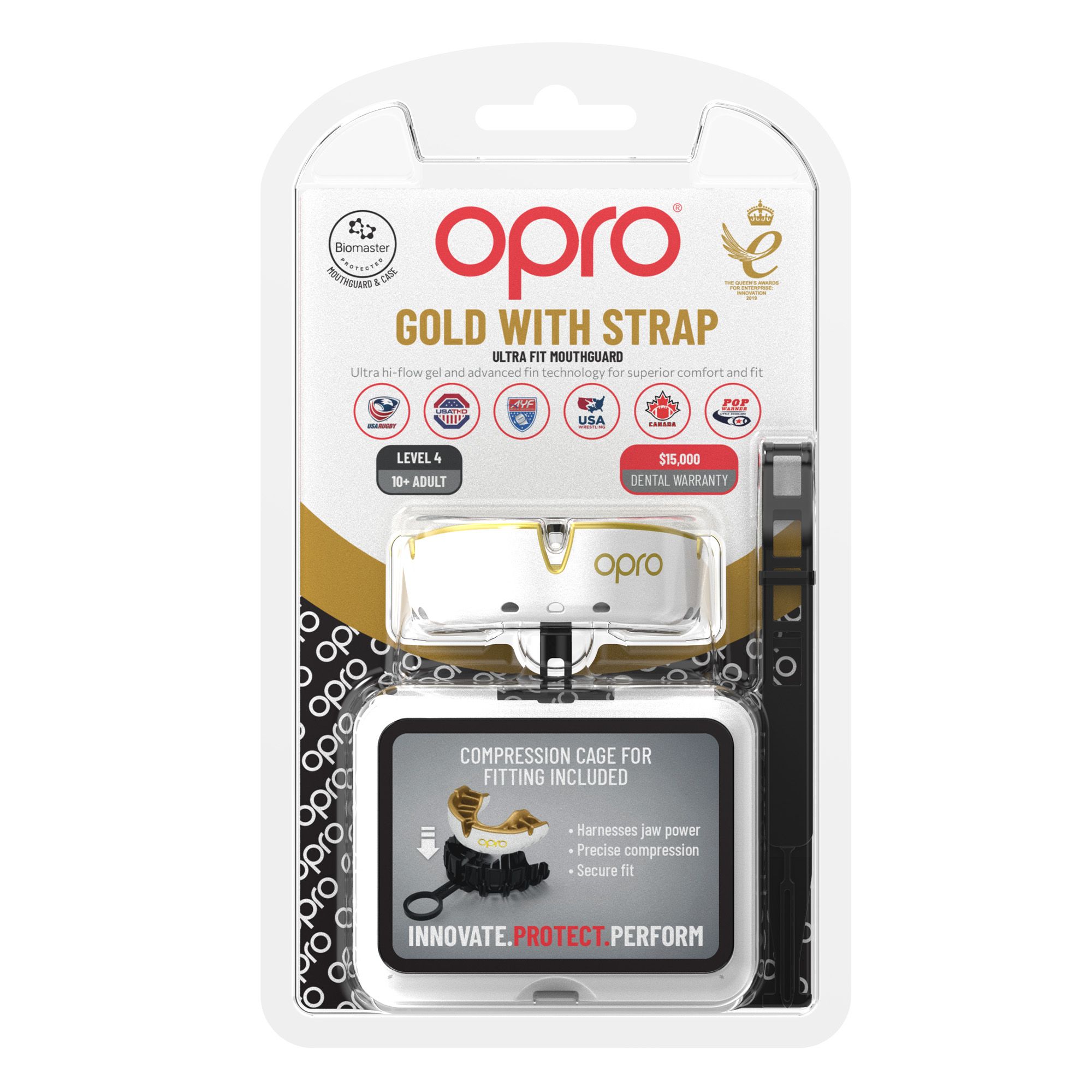 OPRO Adult Self-Fit Gold Mouth guard product image