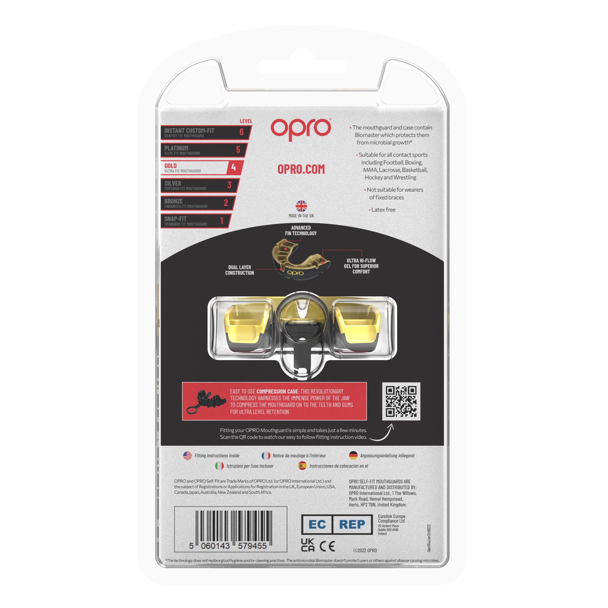 OPRO Youth Self-Fit Gold Mouth guard product image
