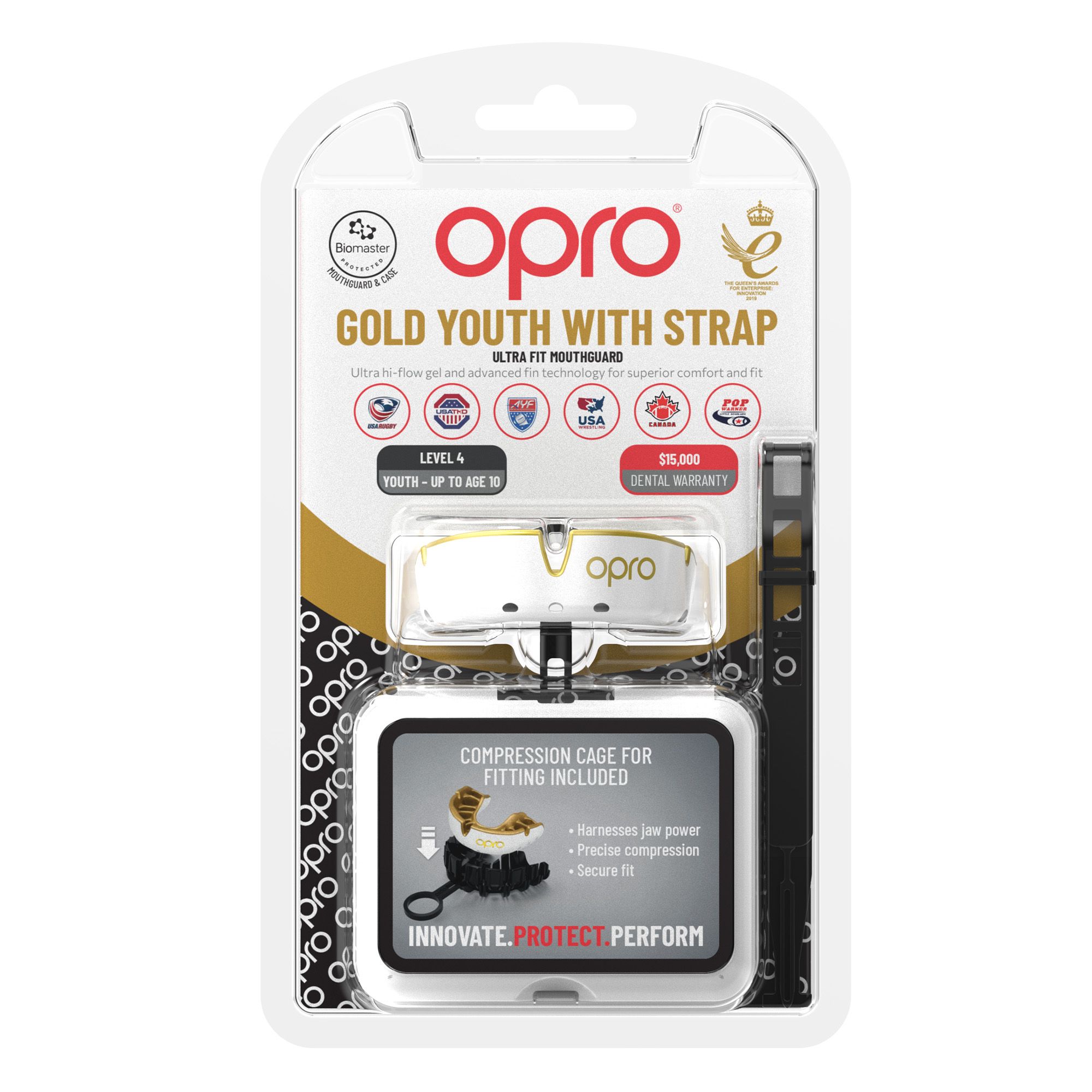 OPRO Youth Self-Fit Gold Mouth guard product image