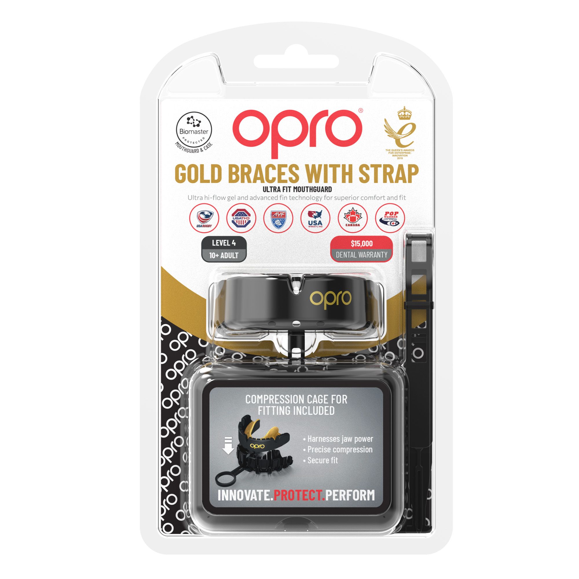 OPRO Self-Fit Gold Braces Mouth guard product image